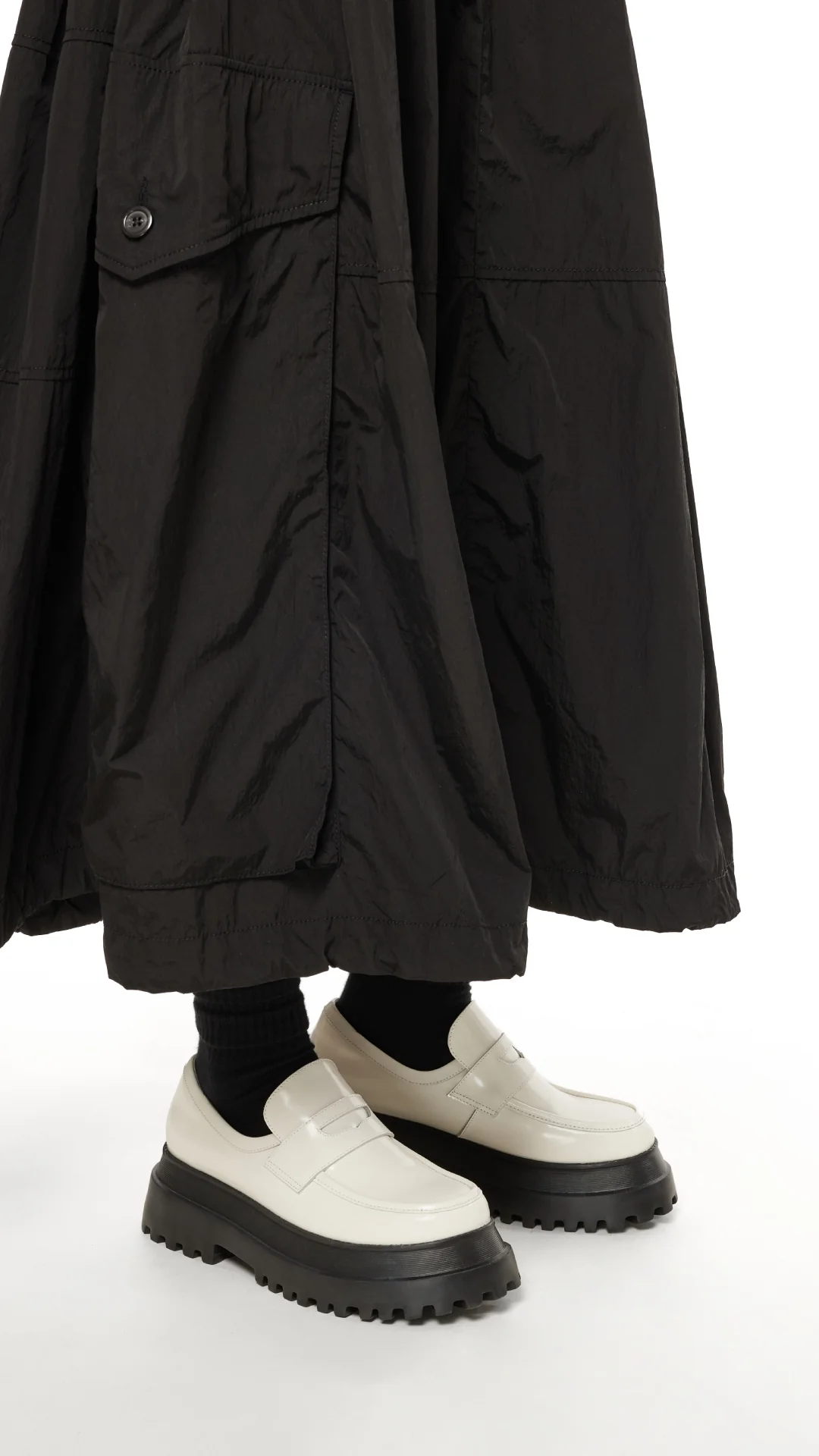 Chunky Sole Leather Penny Loafers - Umamrii