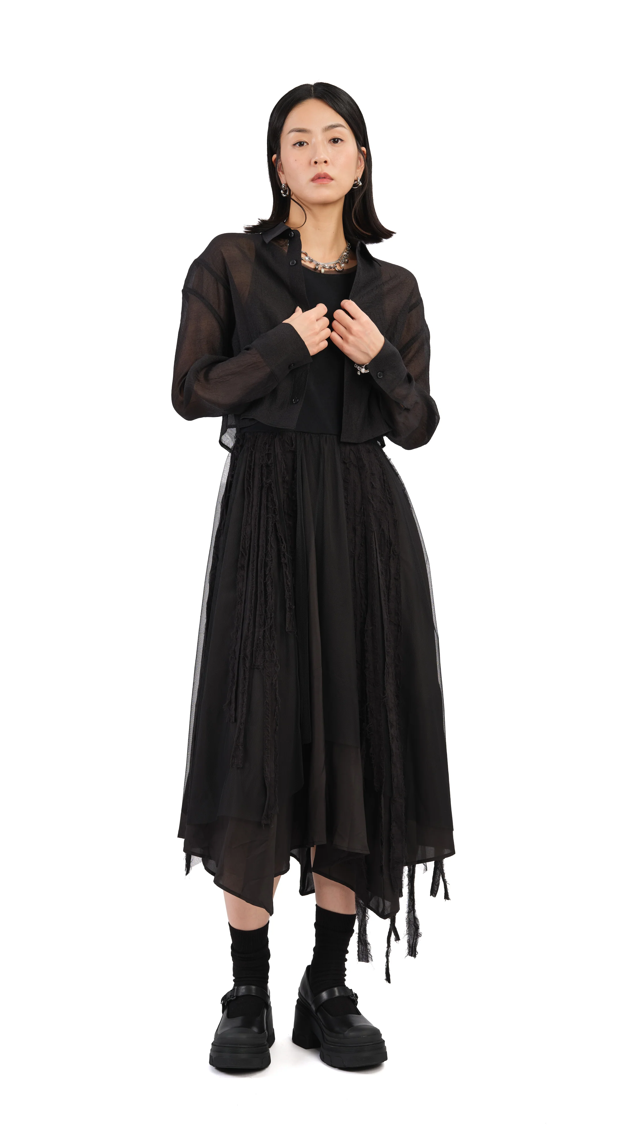 Mesh Patched Dress - Umamrii