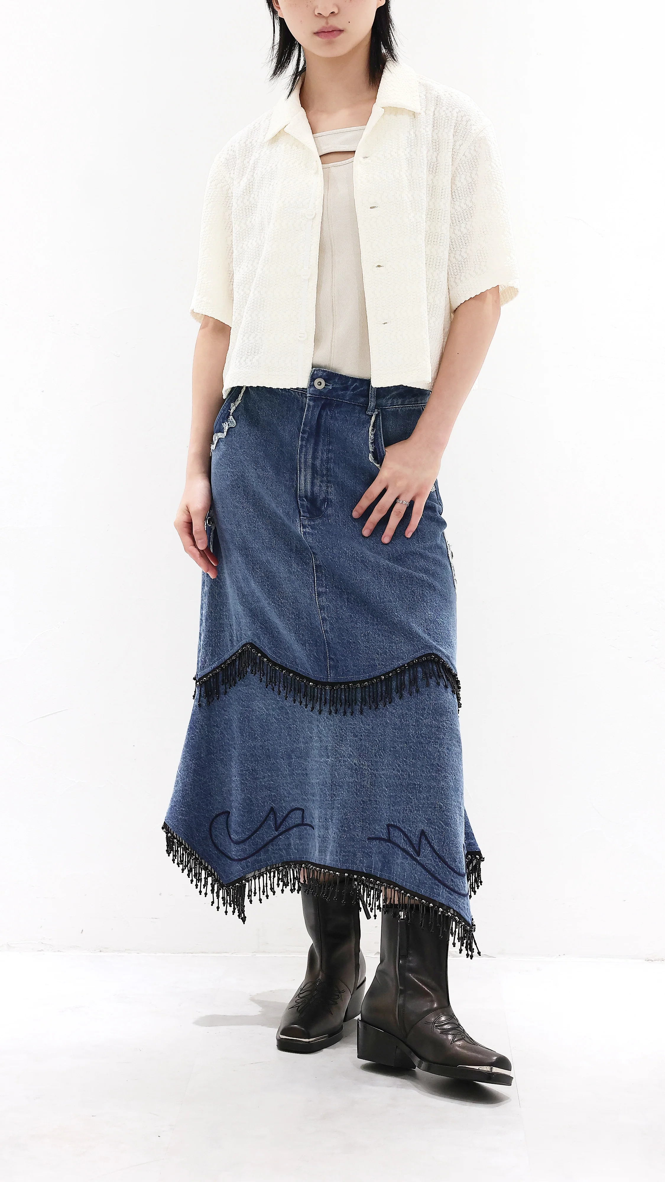 Polyester Open Collar Shirt - Umamrii