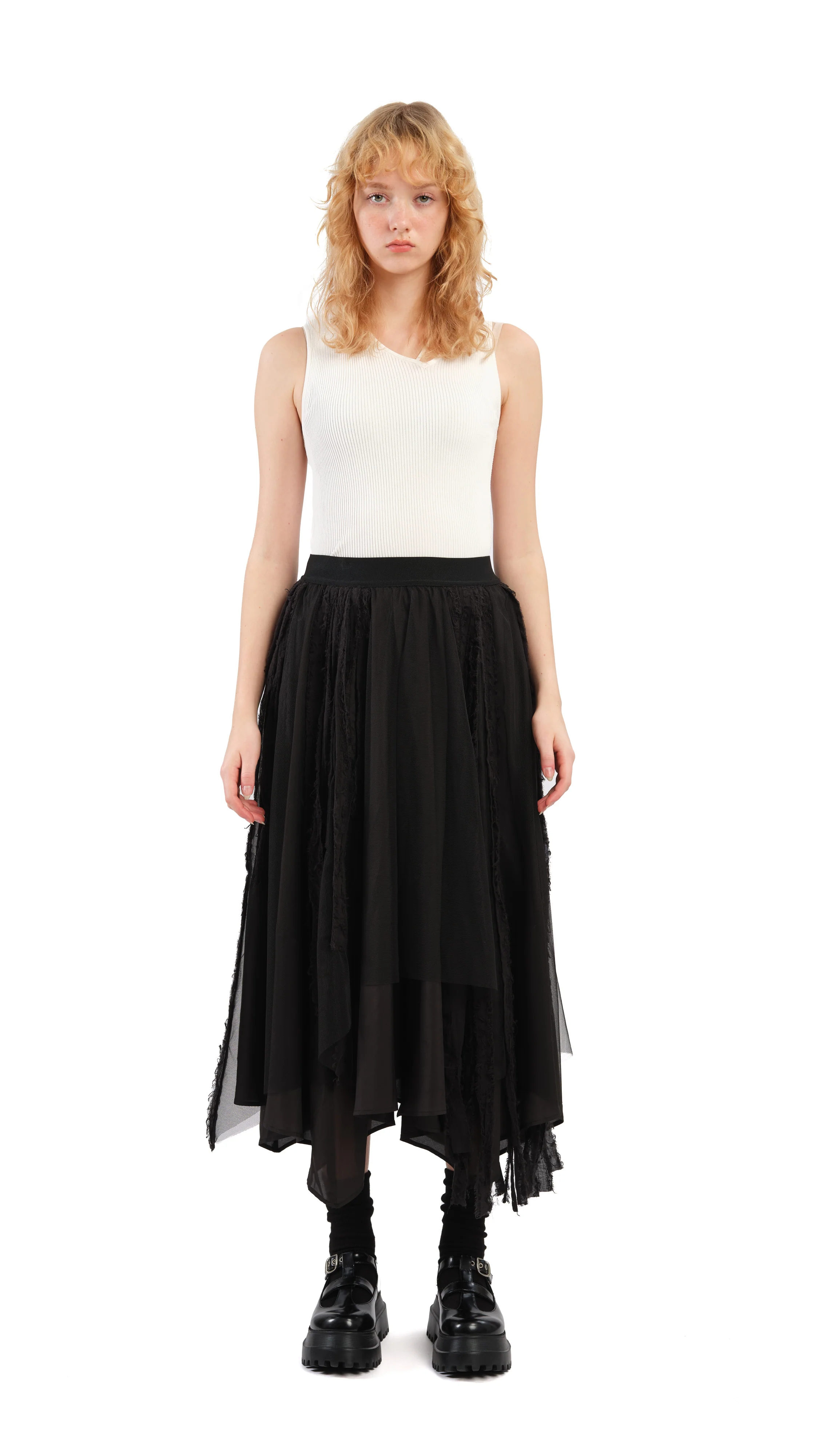 Asymmetric Layer Skirt - Umamrii