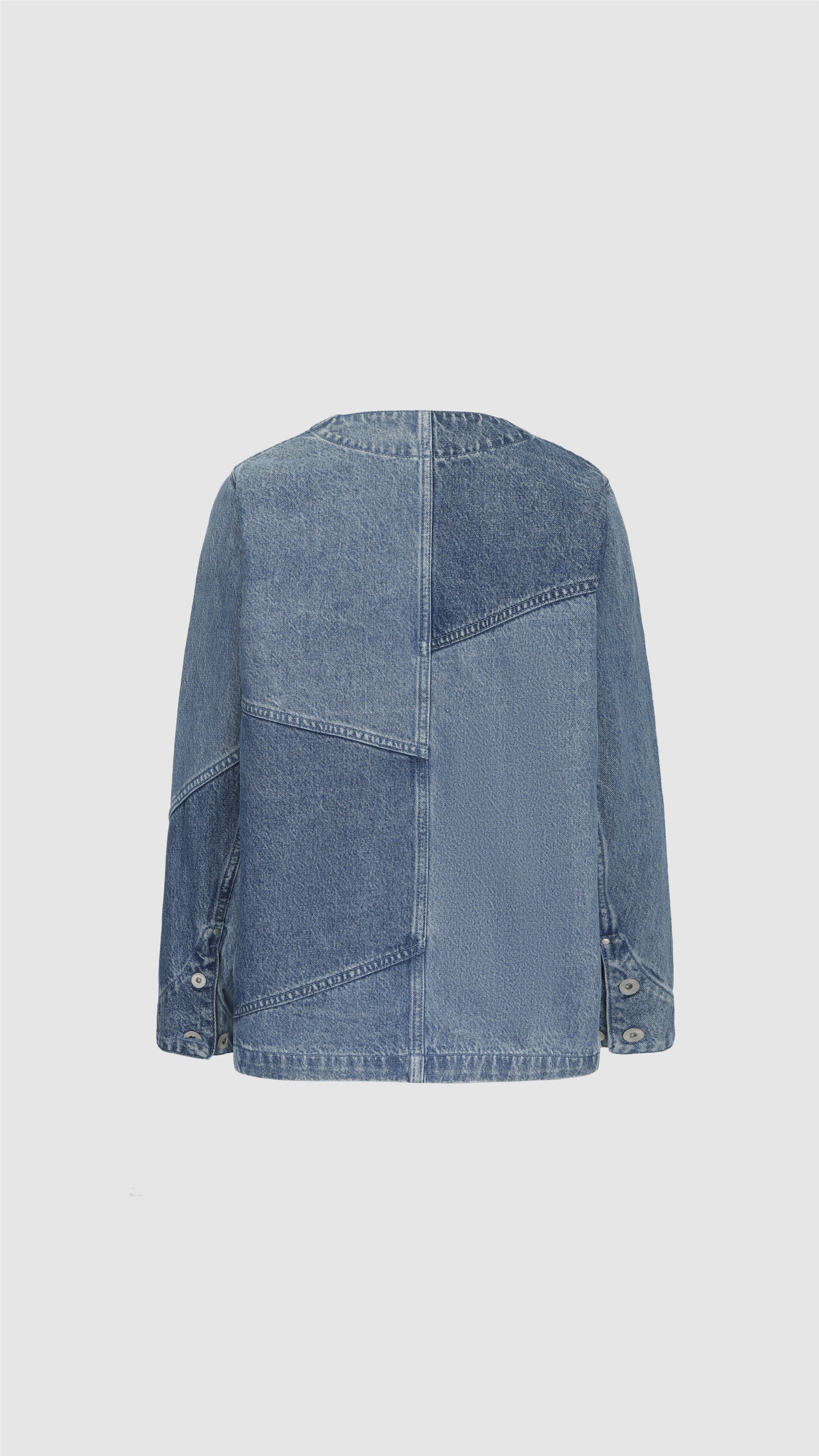 Rebuilt Collarless Denim Jacket - Umamrii