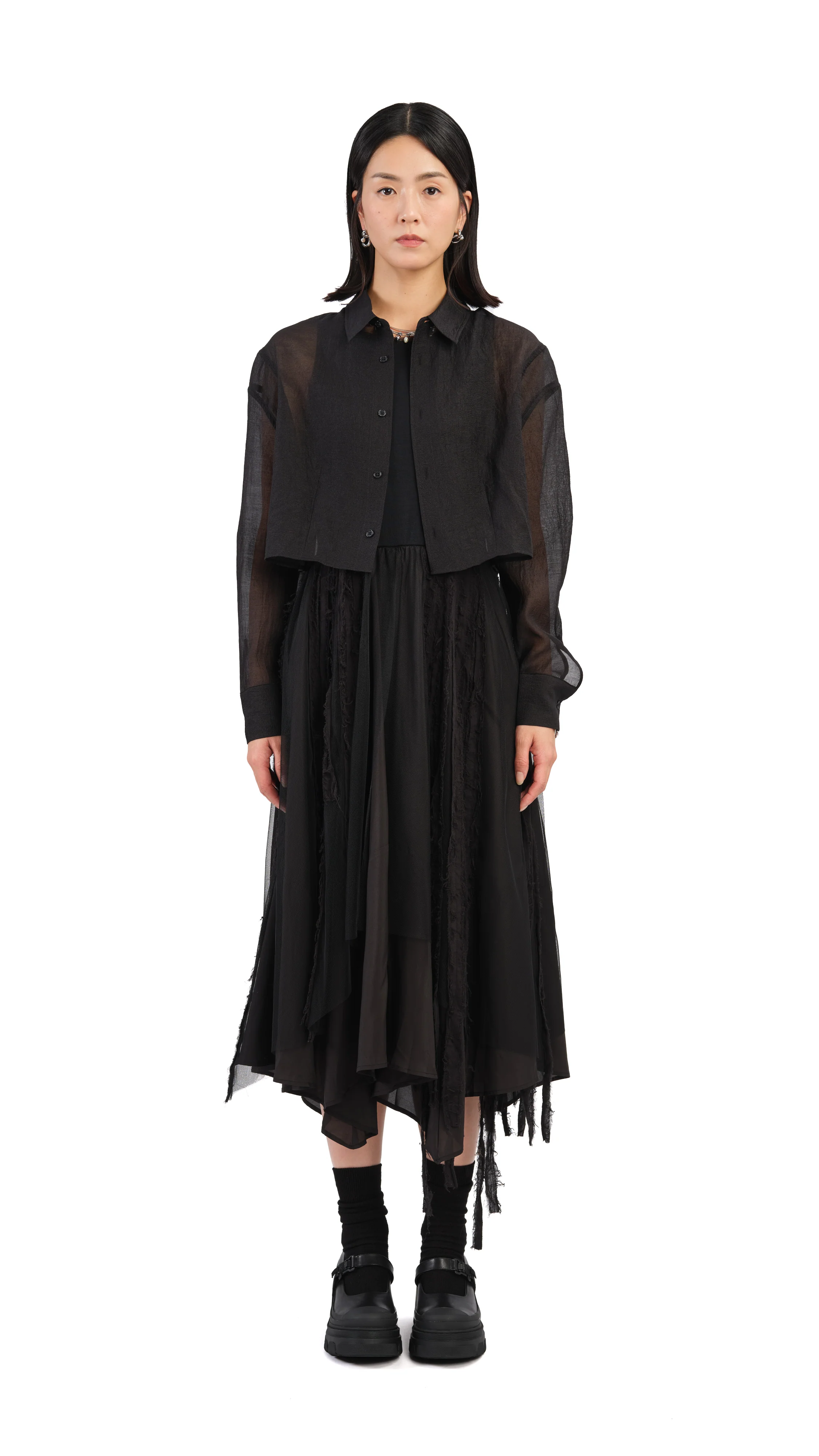 Mesh Patched Dress - Umamrii