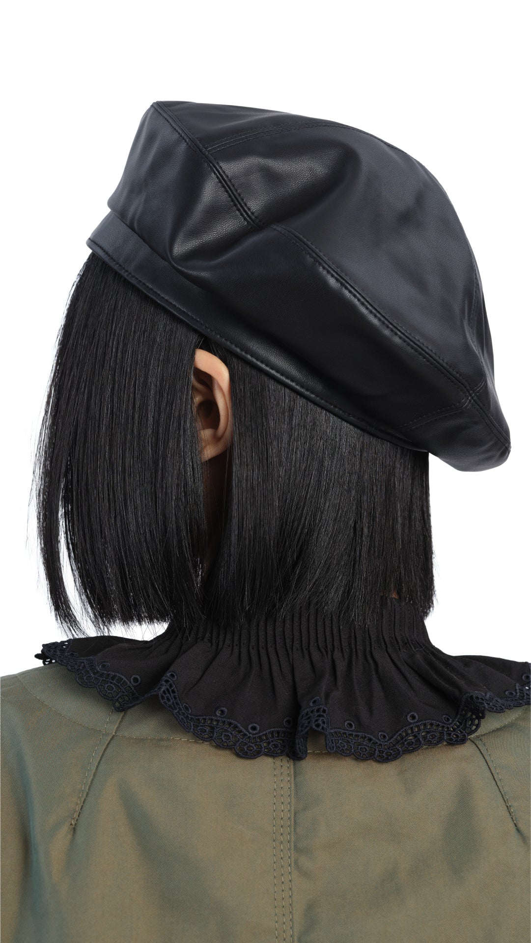 Faux Leather Fullmoon Beret - Umamrii
