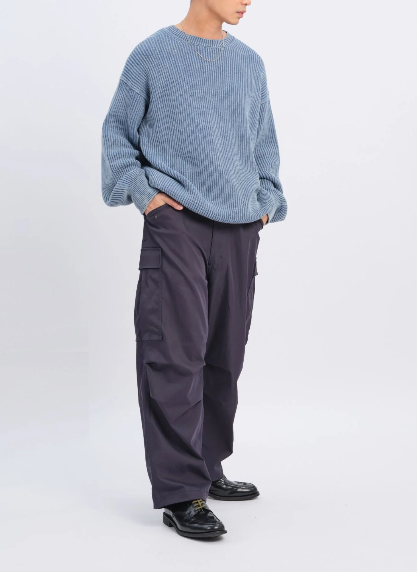 Heavy Washed Cotton Knitted Pullover - Umamrii