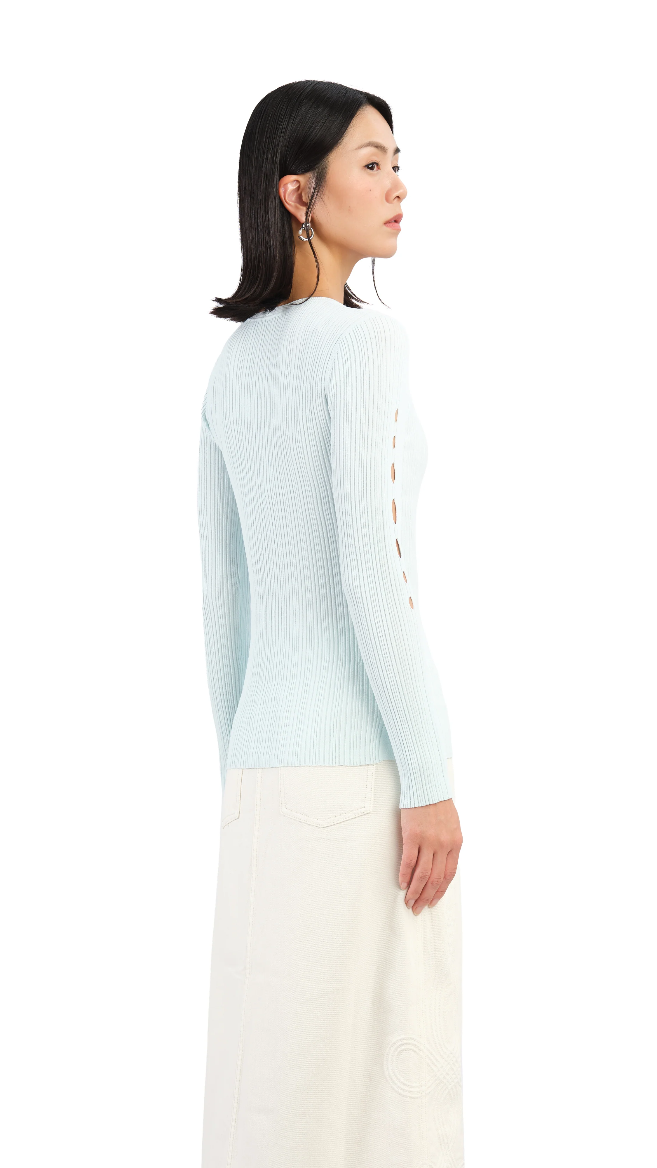 Slash Cut-Out Sweater - Umamrii