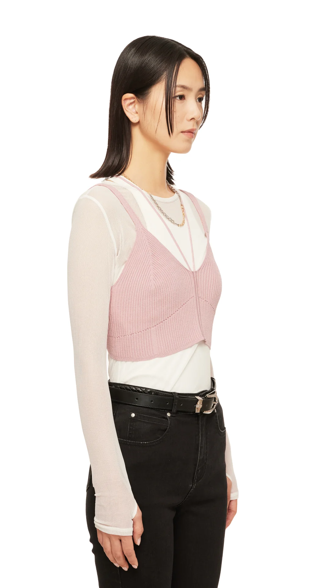 Lace-Up Knit Vest - Umamrii