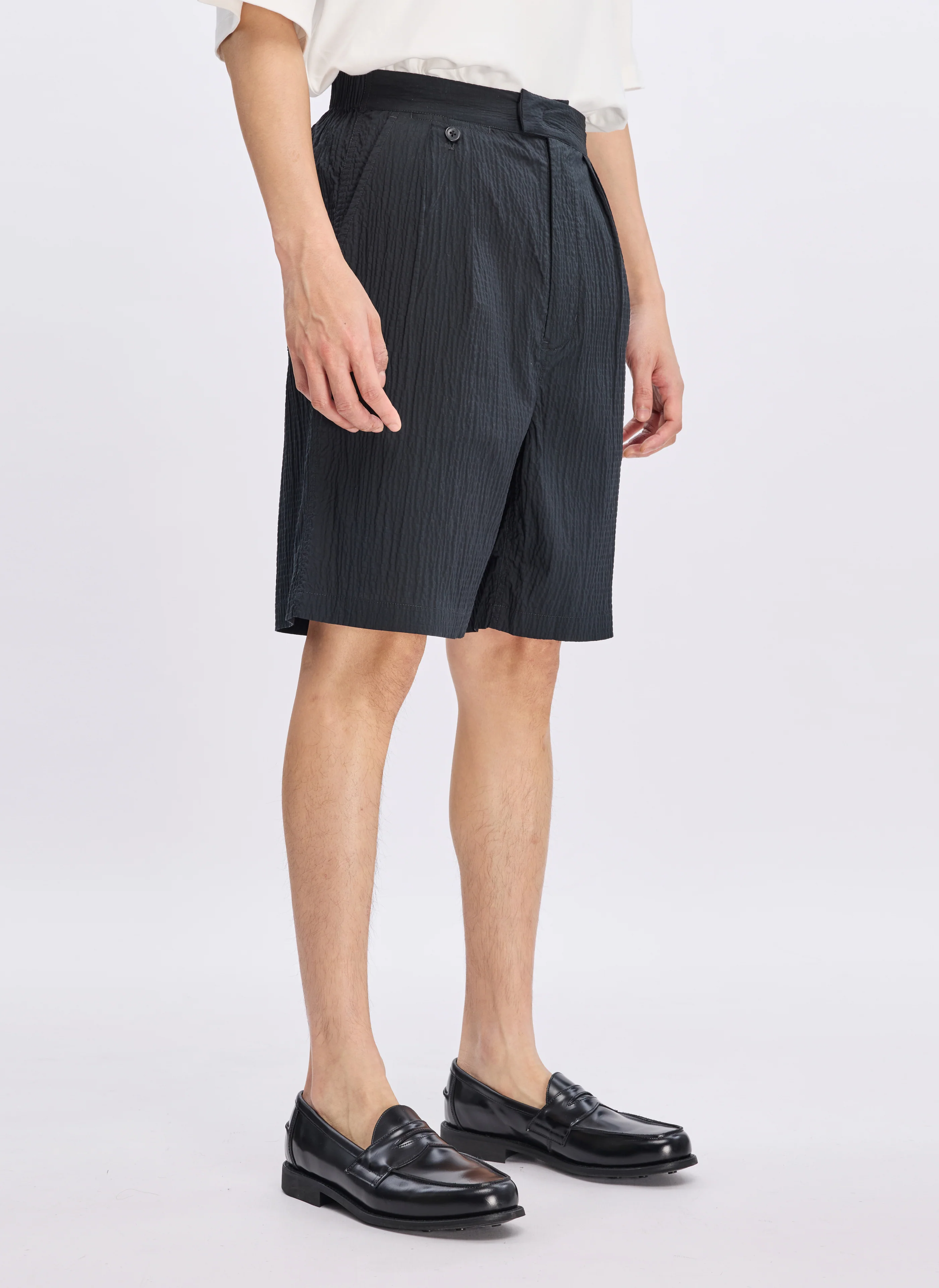 Indigo Cotton Linen Shorts - Umamrii