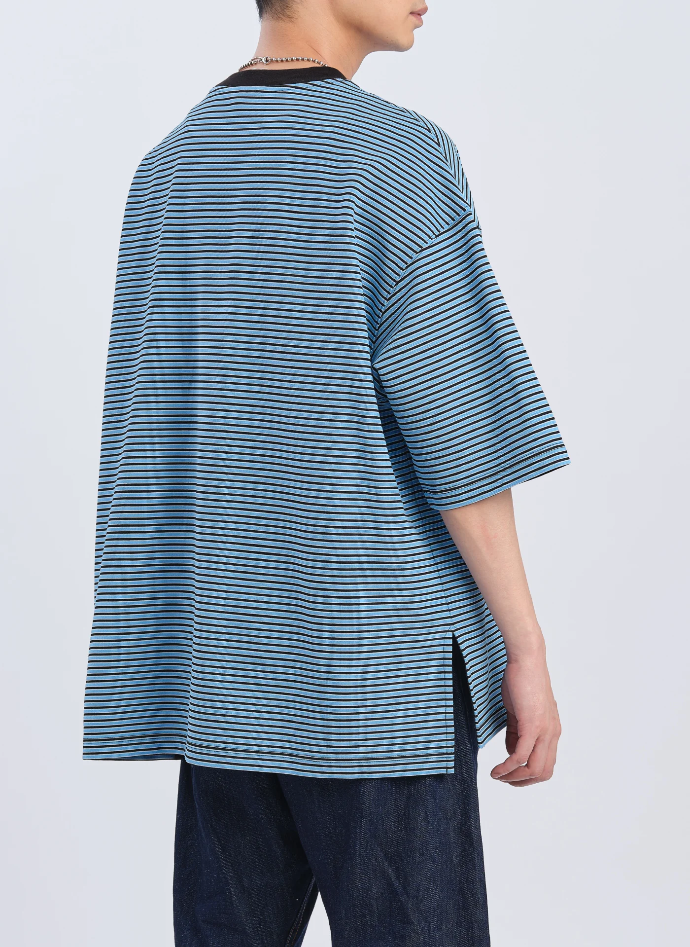 Jacquard Short Sleeves Border Top (T03) - Umamrii