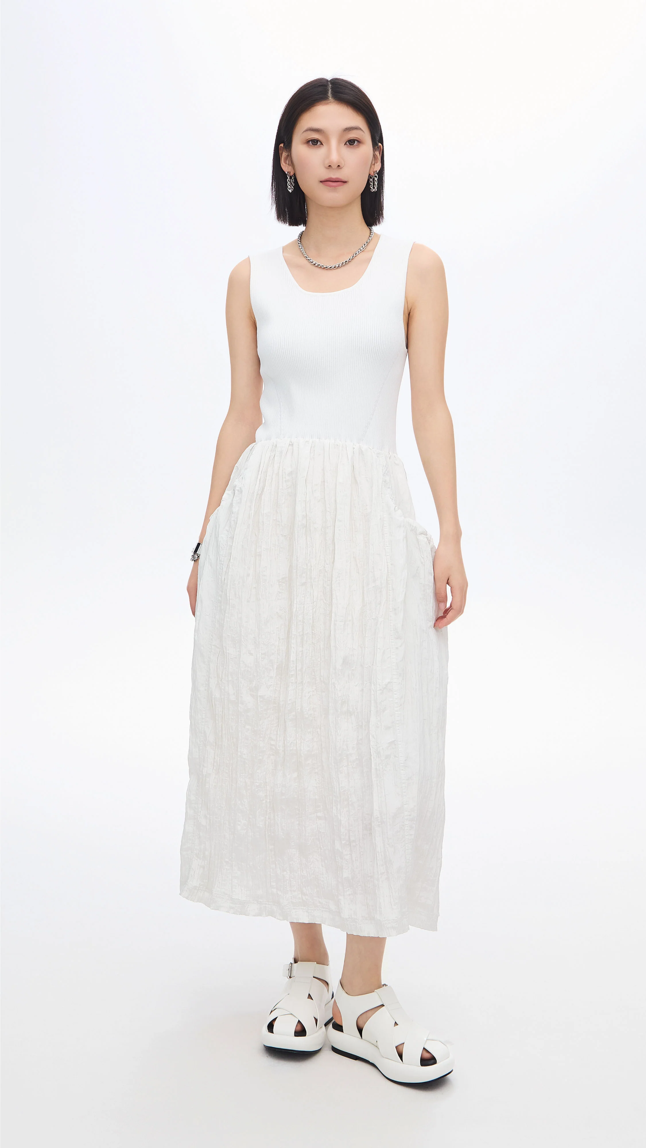 Nylon Patch Knit Dress - Umamrii