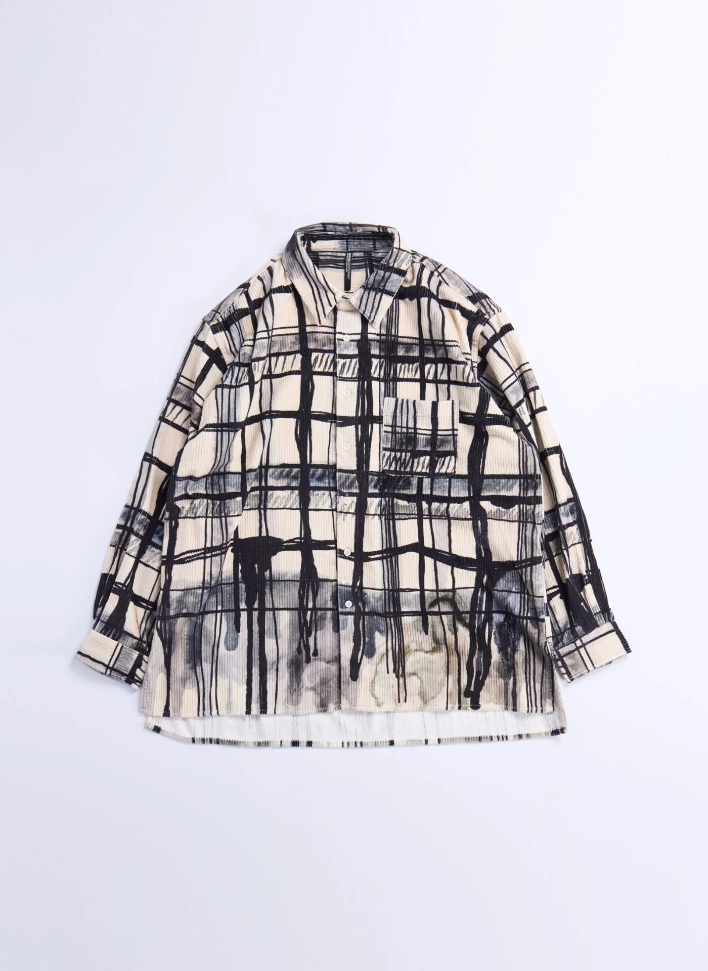 Cotton Corduroy Hand Draw Checkers Shirt - Umamrii