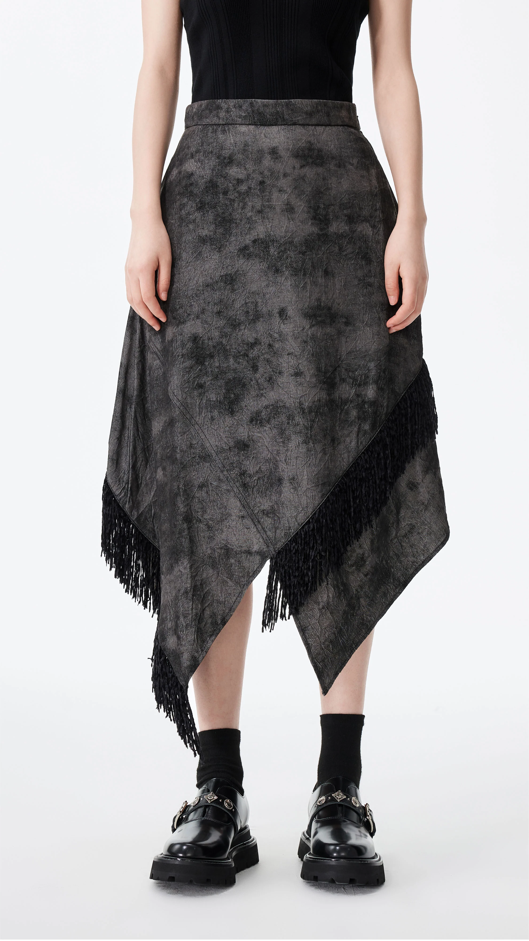 Western Faux Denim Pencil Skirt - Umamrii