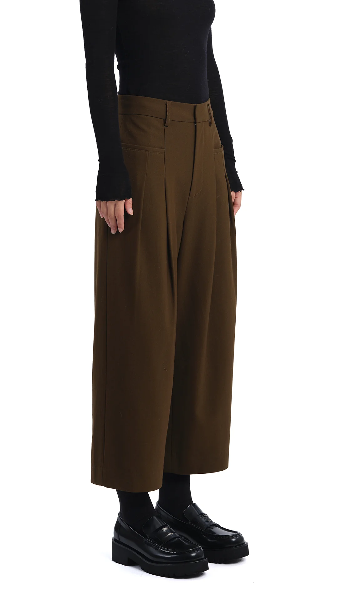 Wide-Leg Ankle Pants - Umamrii