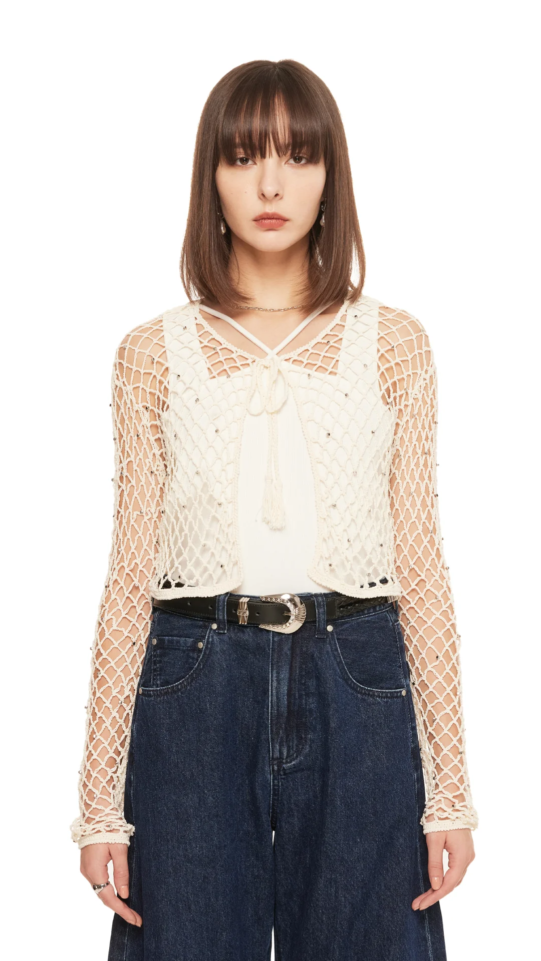 Beaded Crochet Cardigan - Umamrii