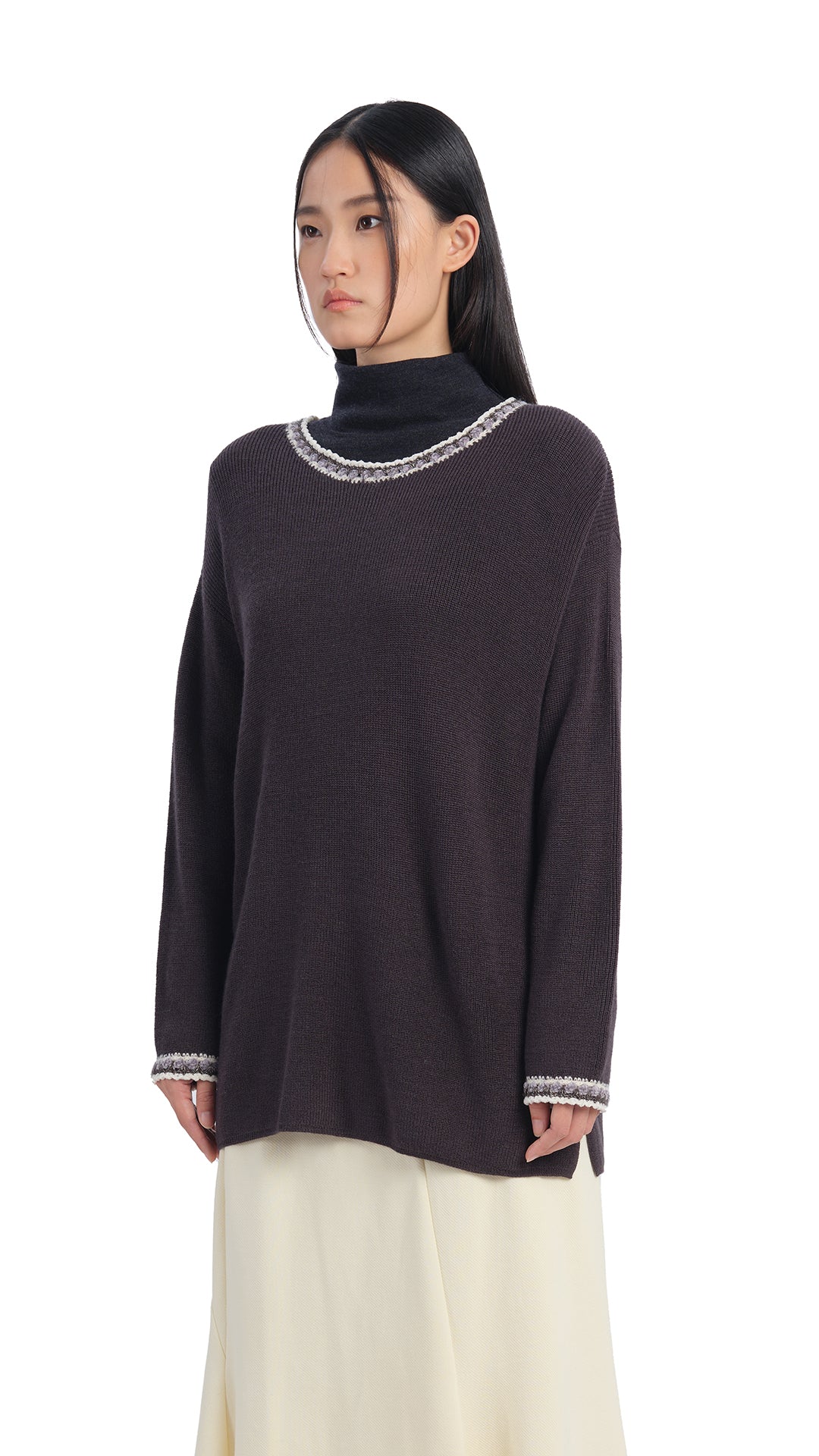 Crochet Trims Pullover - Umamrii