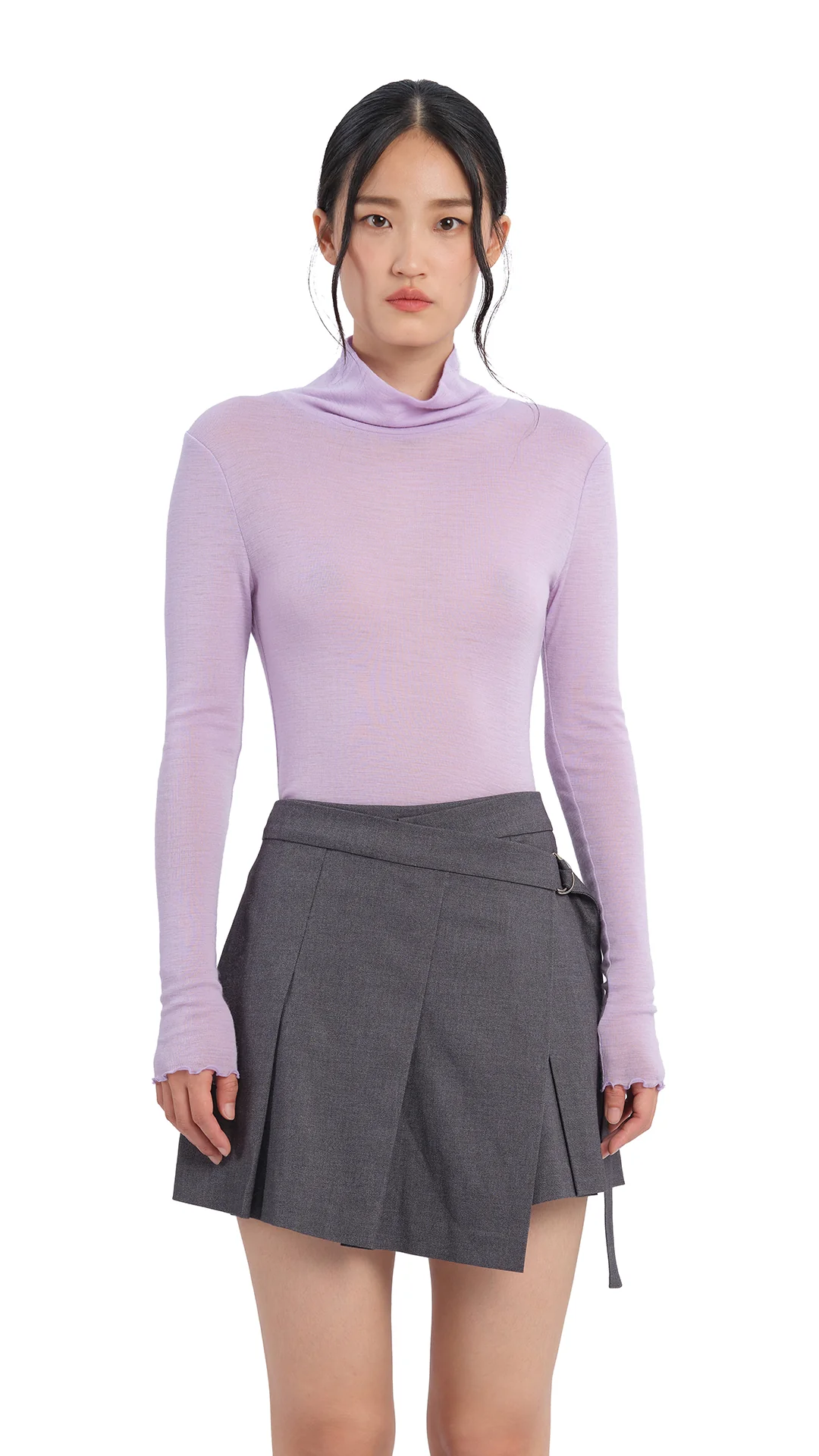 Mock-Neck Wool Tight Top - Umamrii