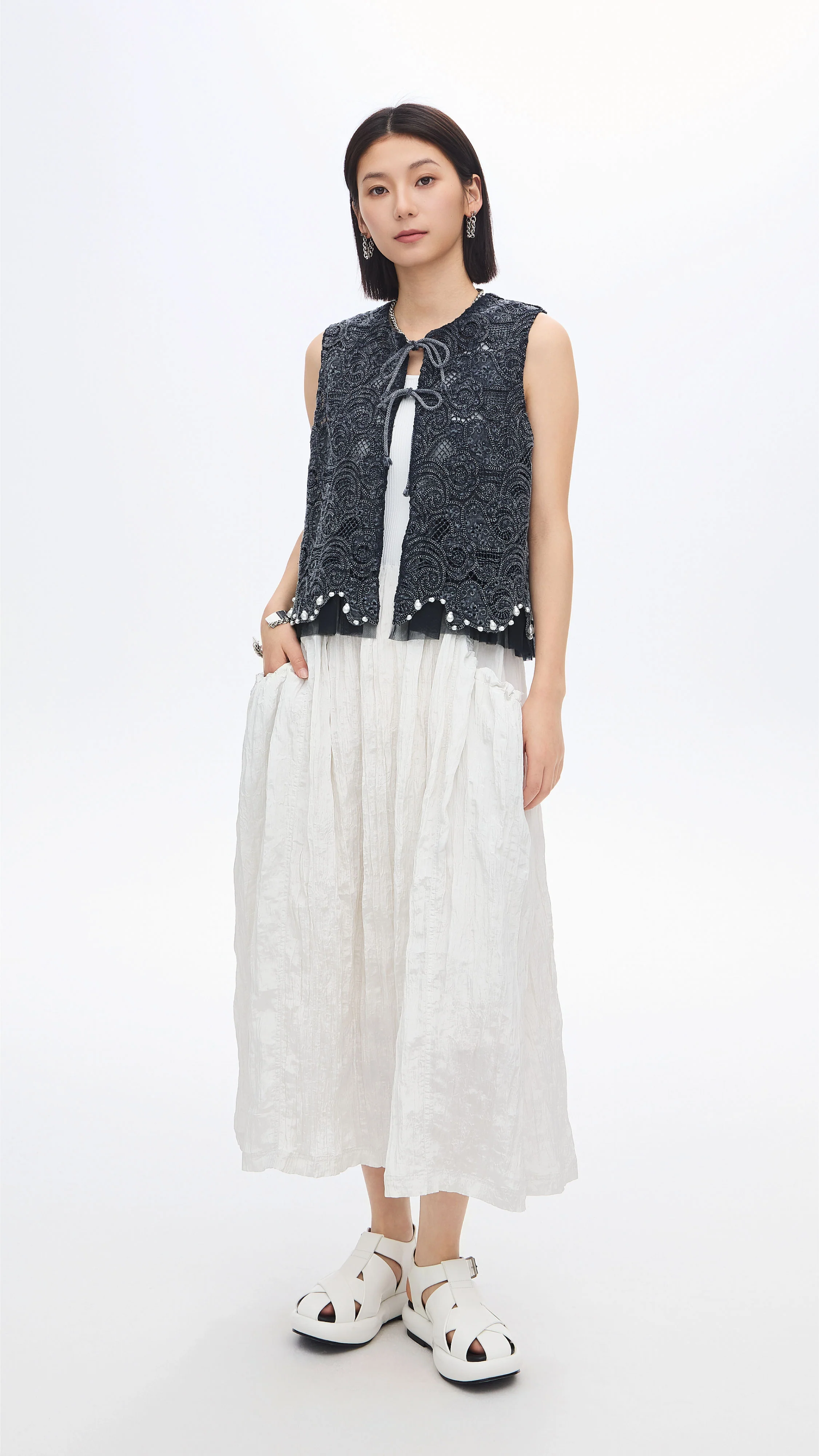 Nylon Patch Knit Dress - Umamrii