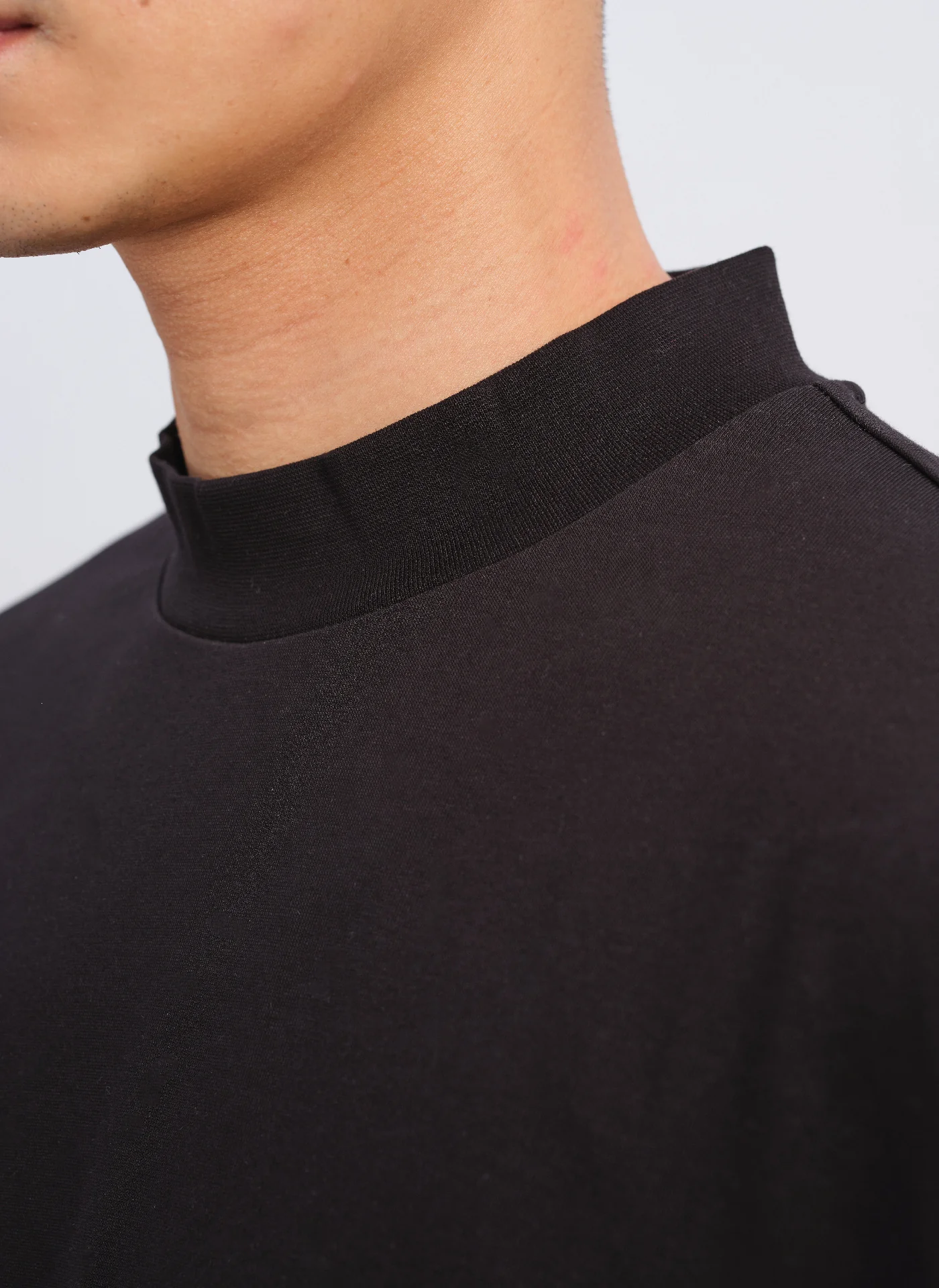 Mercerized Cotton Mock Neck Tee (T-05) - Umamrii