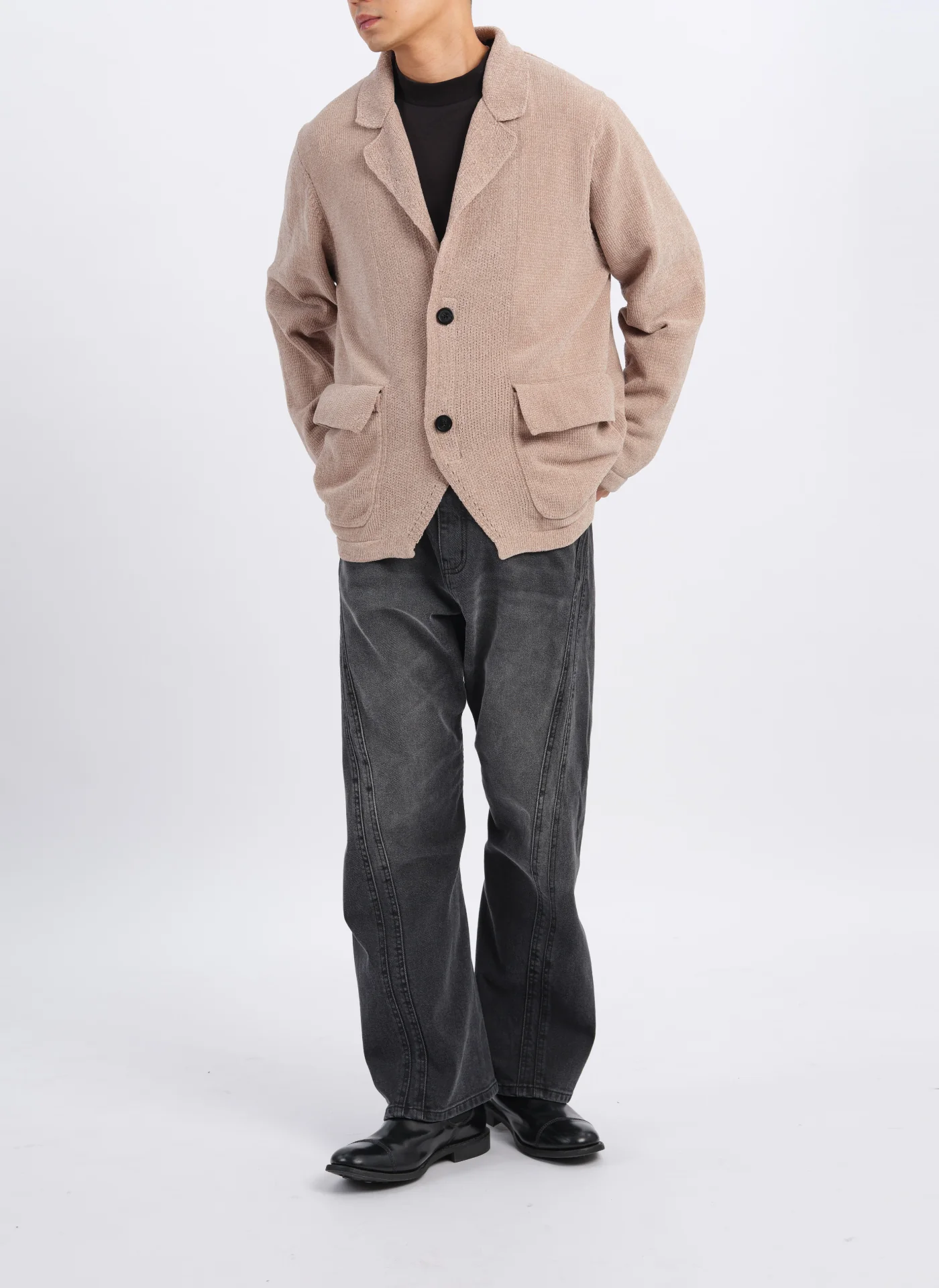 Polyester Velvet Knitted Blazer - Umamrii