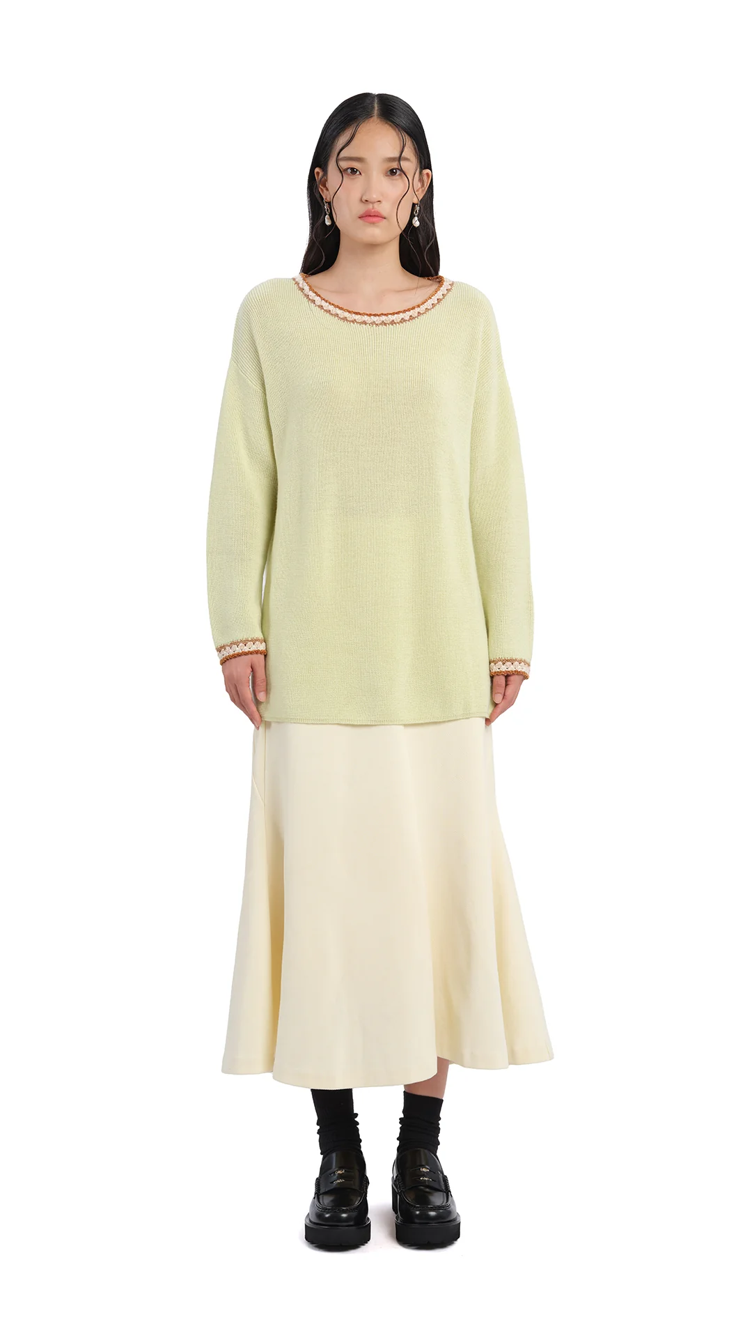 Crochet Trims Pullover - Umamrii