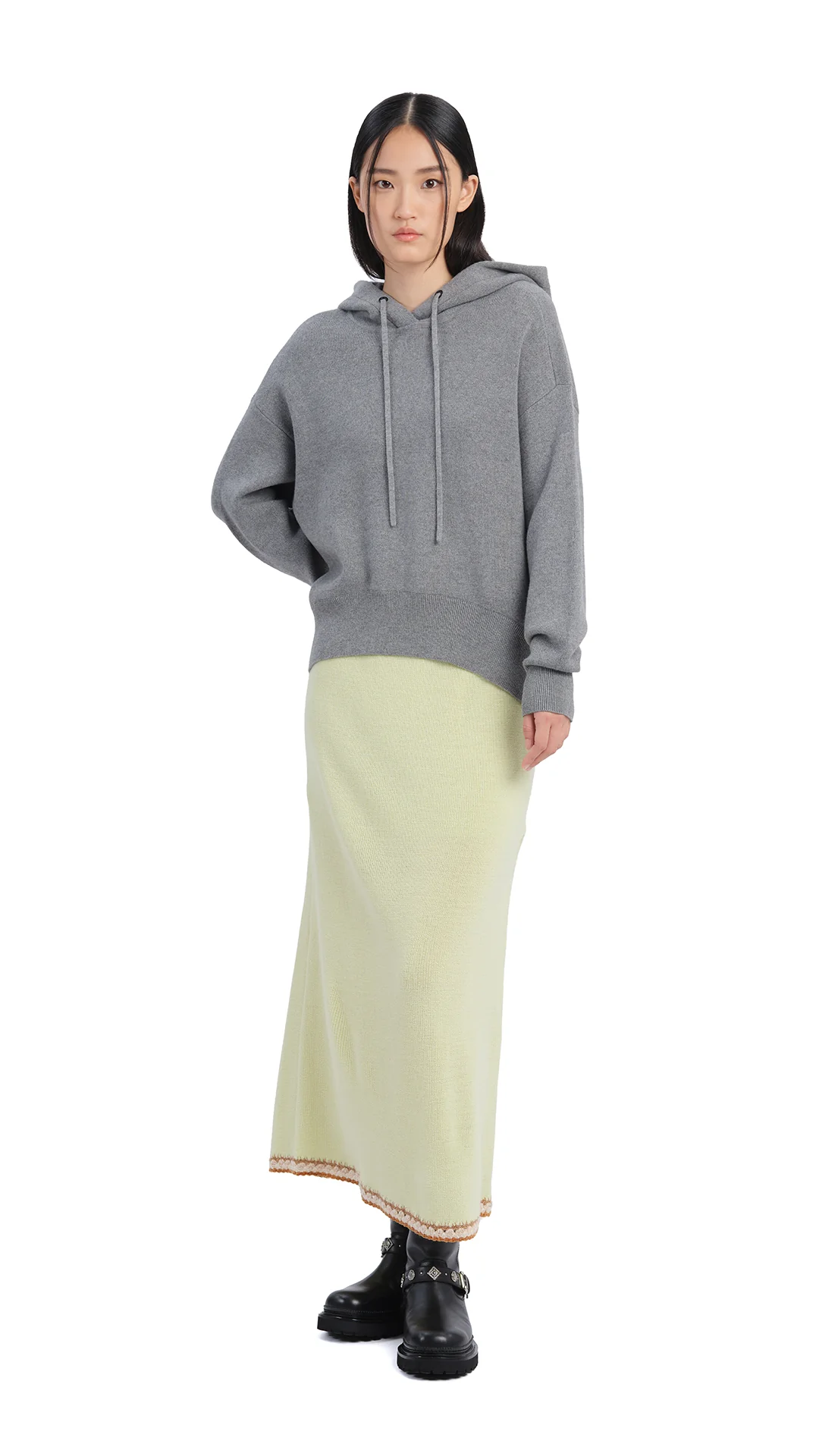 Crochet Trims Pencil Skirt - Umamrii