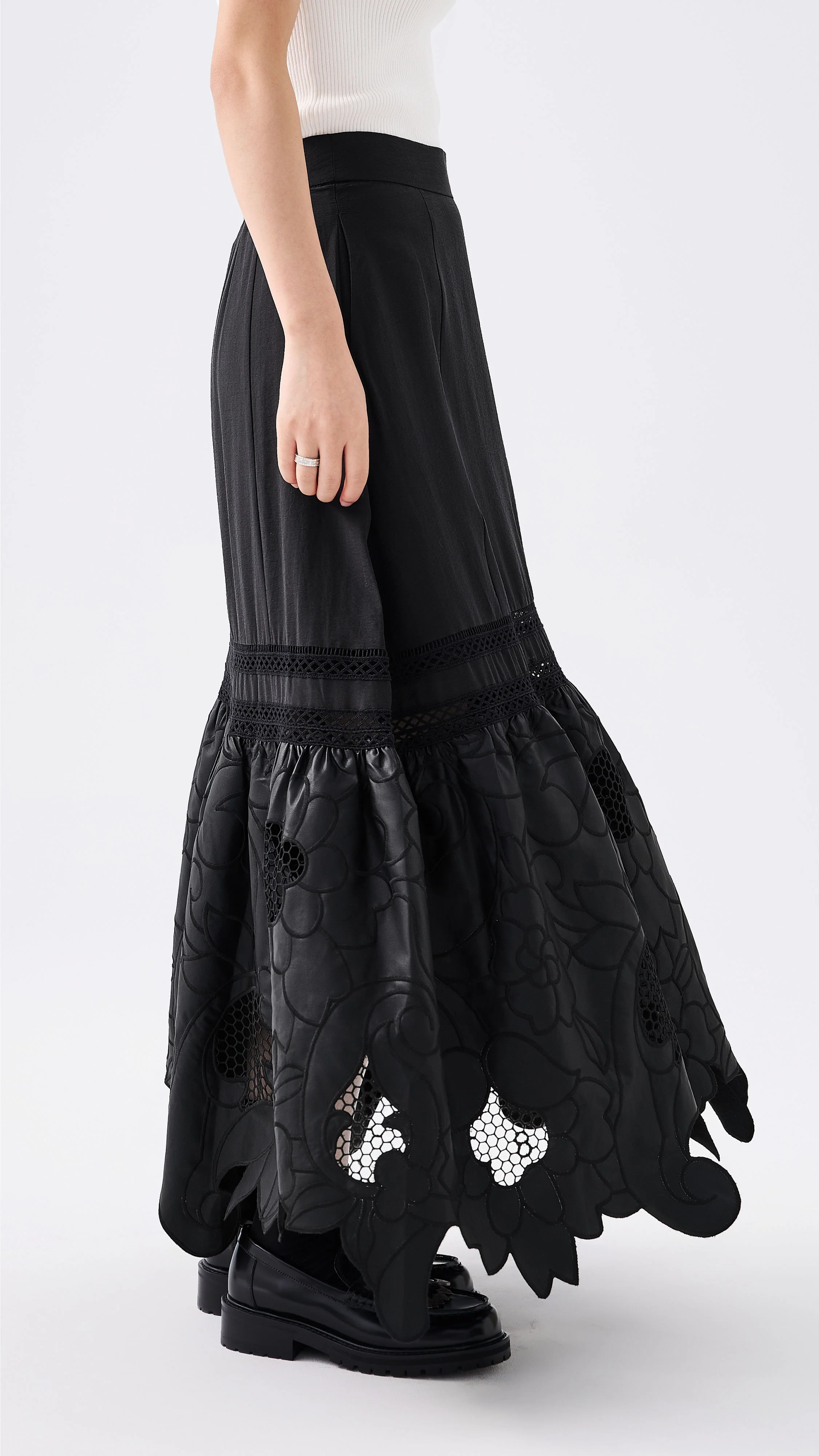 Faux Leather Patch Skirt - Umamrii