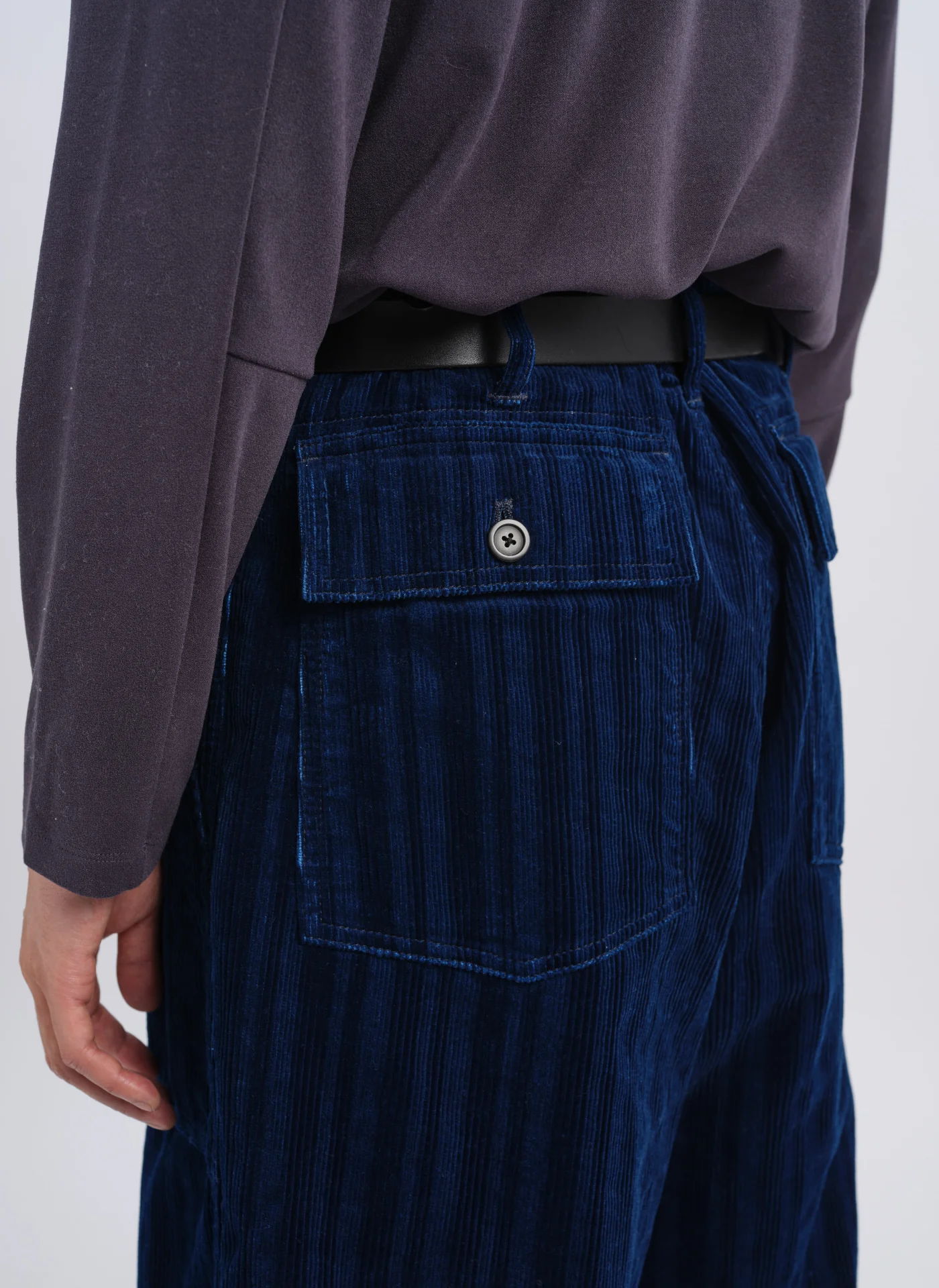 Indigo Cotton Corduroy Baker Pants - Umamrii