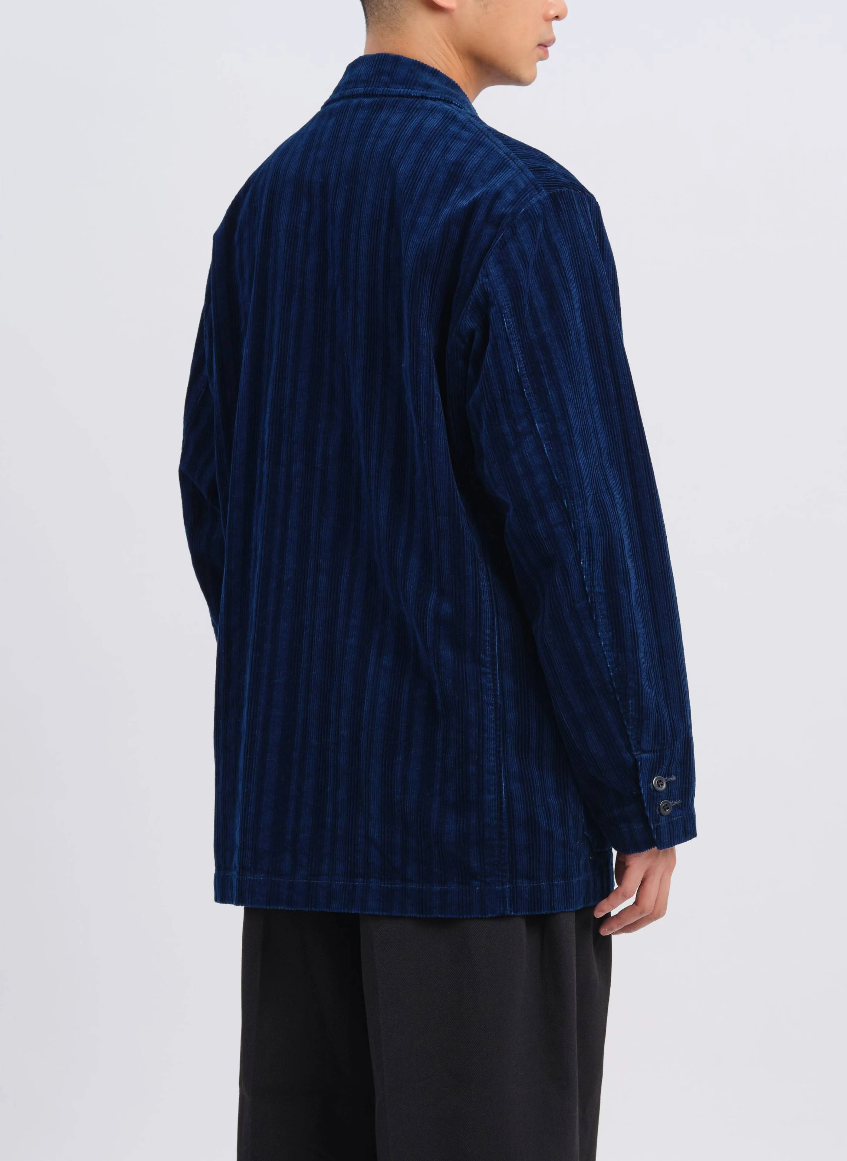 Indigo Cotton Corduroy Double Breasted Soft Blazer - Umamrii