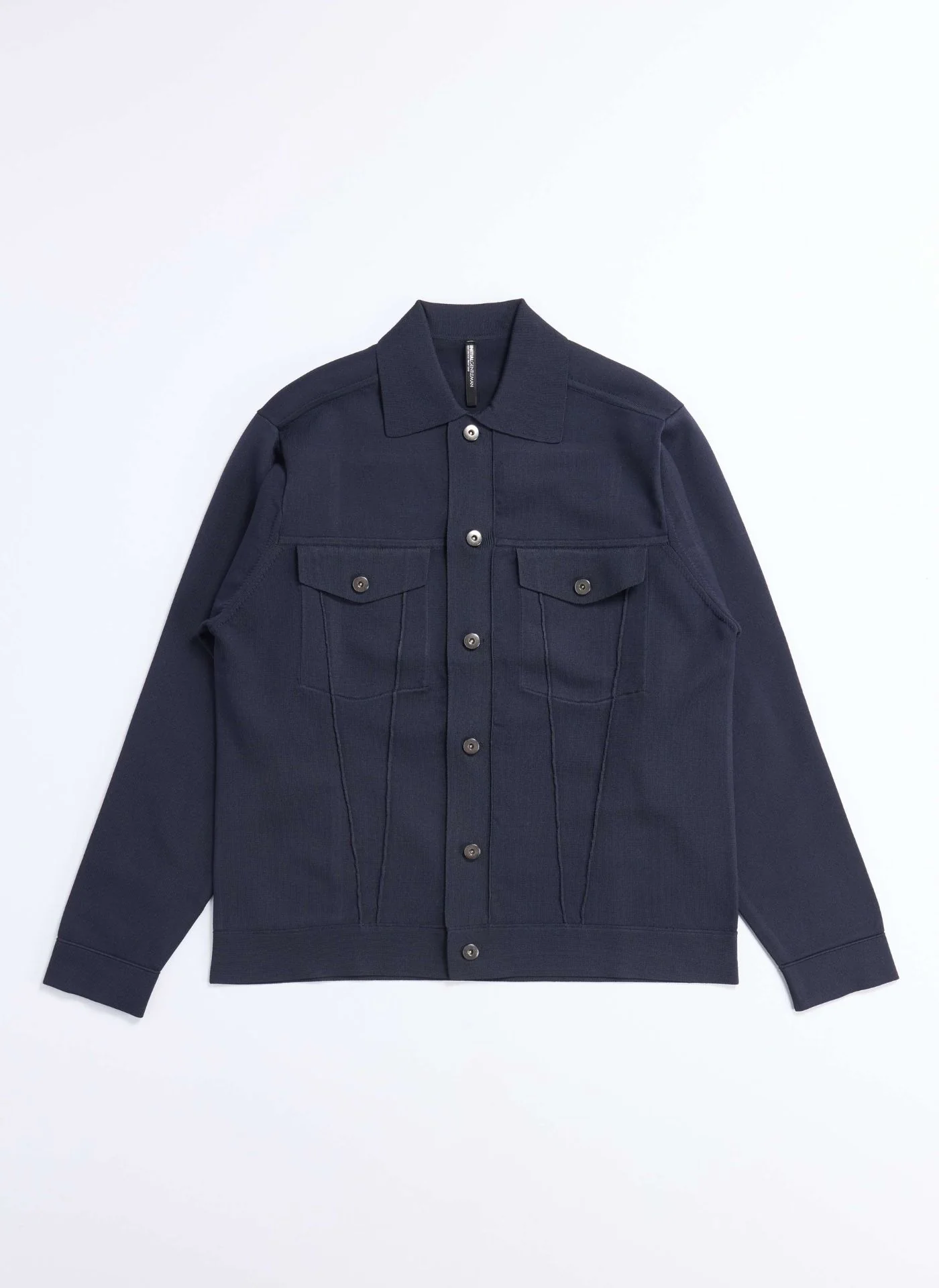 Polyester Business Knit Trucker Jacket - Umamrii