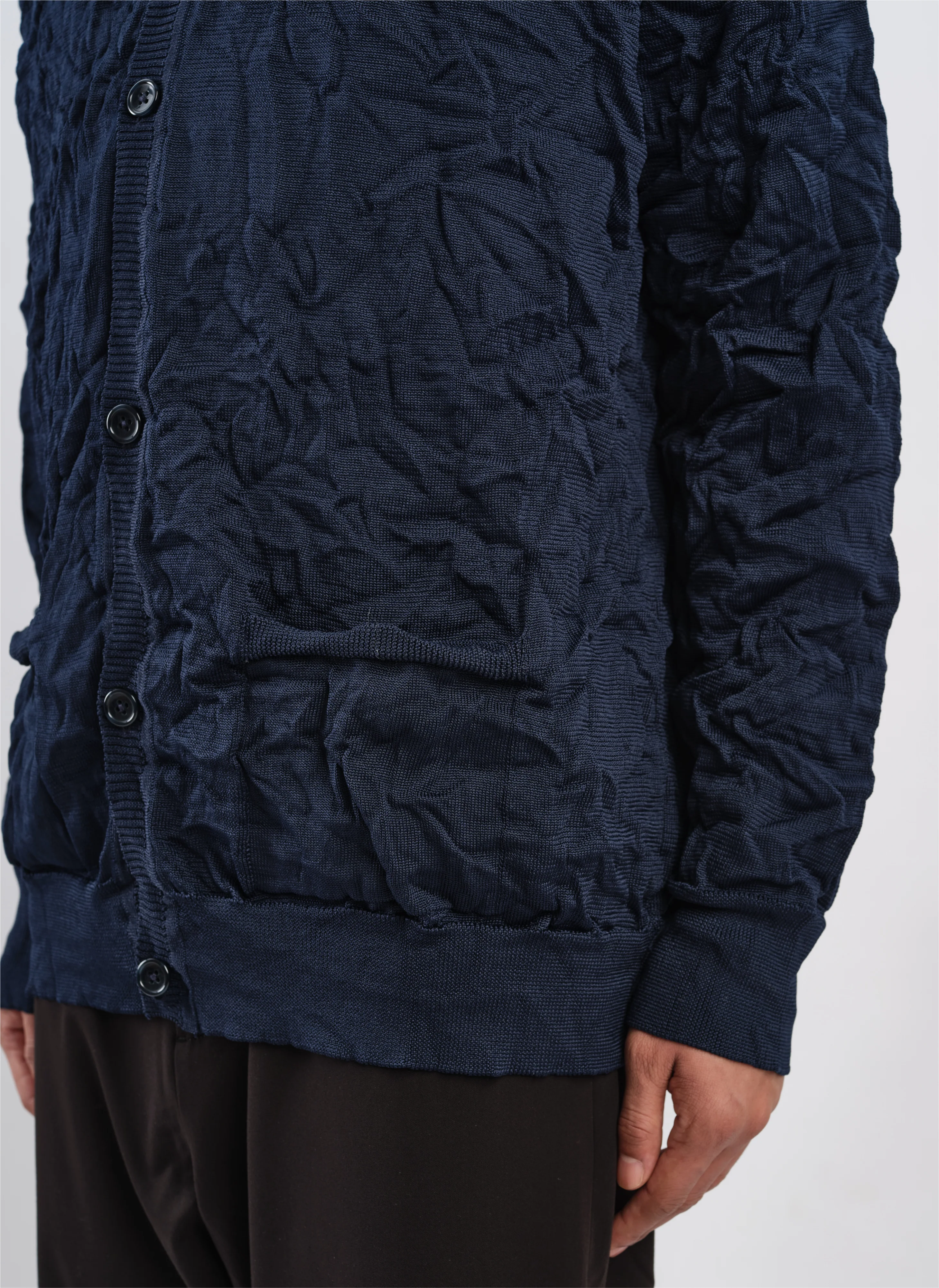 Wrinkle Polyester Dry Knit Cardigan - Umamrii