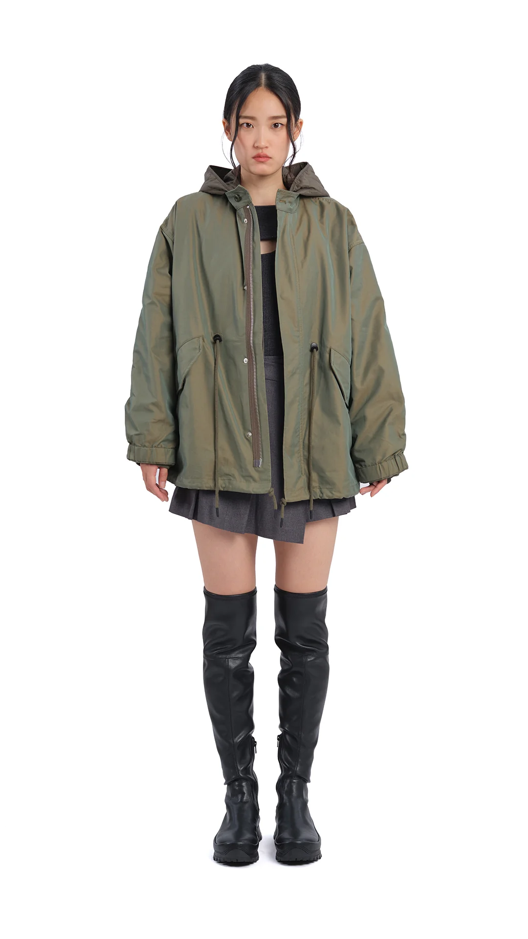 Thigh-High Faux Leather Boots - Umamrii