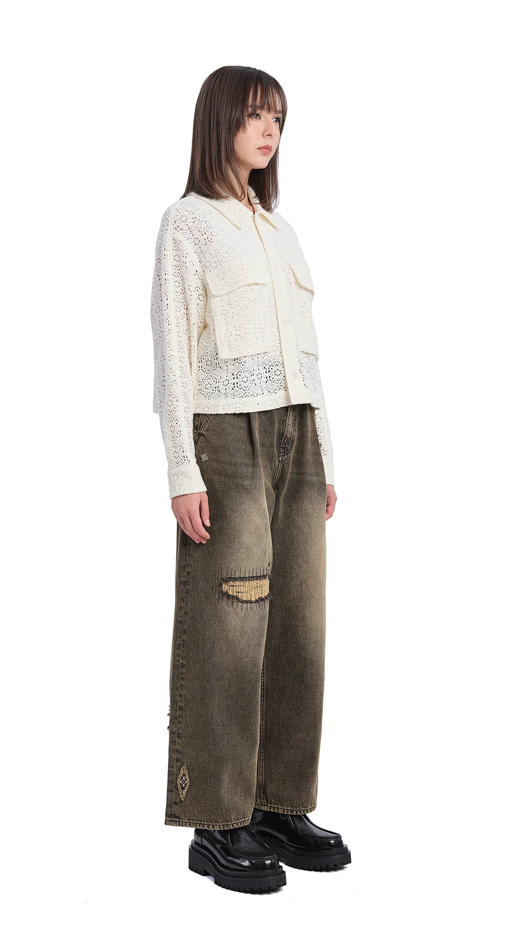 Soil Denim Studded Balloon Jeans - Umamrii