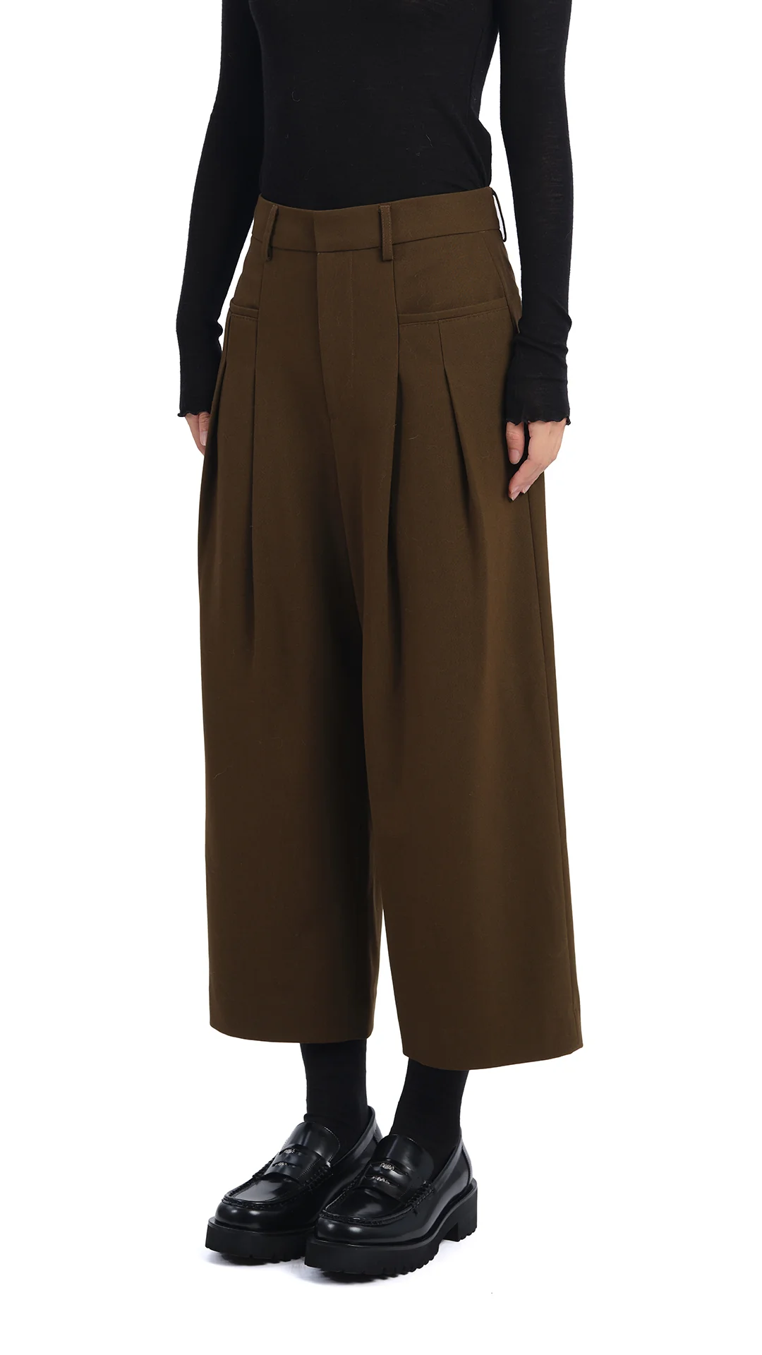 Wide-Leg Ankle Pants - Umamrii
