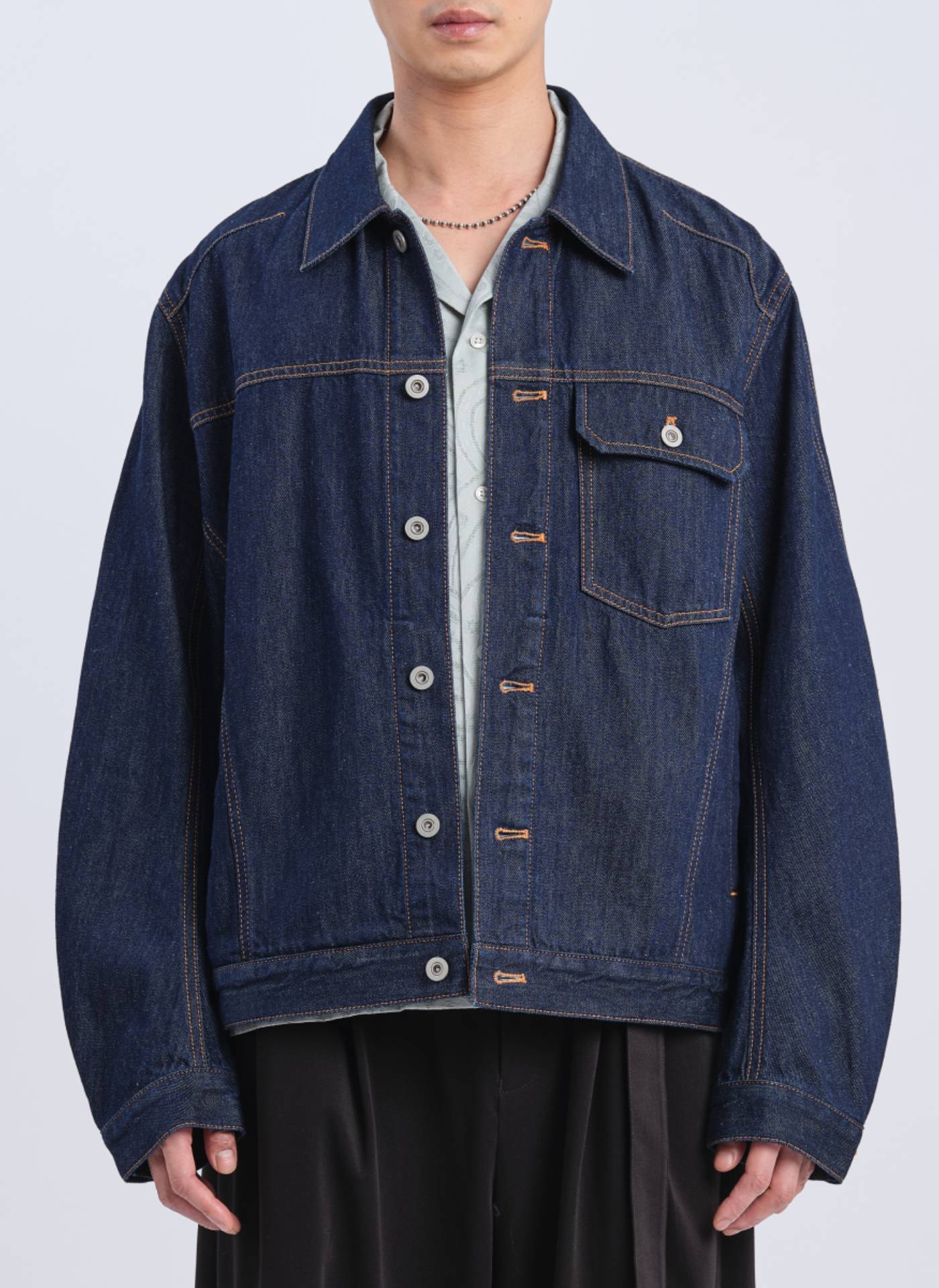 Indigo Cotton Linen Denim Jacket - Umamrii