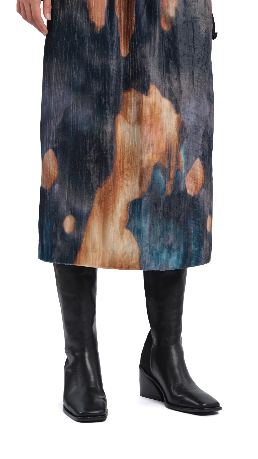 Knee-Length Panelled Leather Boots - Umamrii