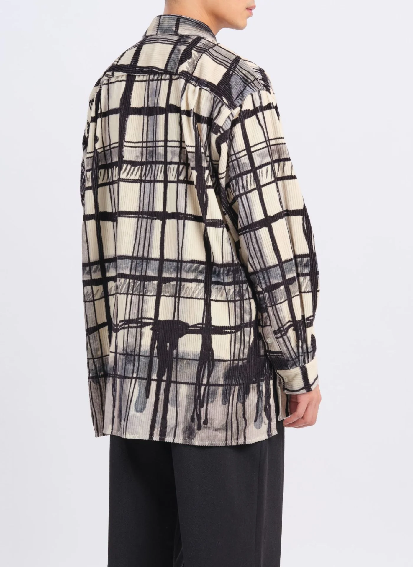 Cotton Corduroy Hand Draw Checkers Shirt - Umamrii