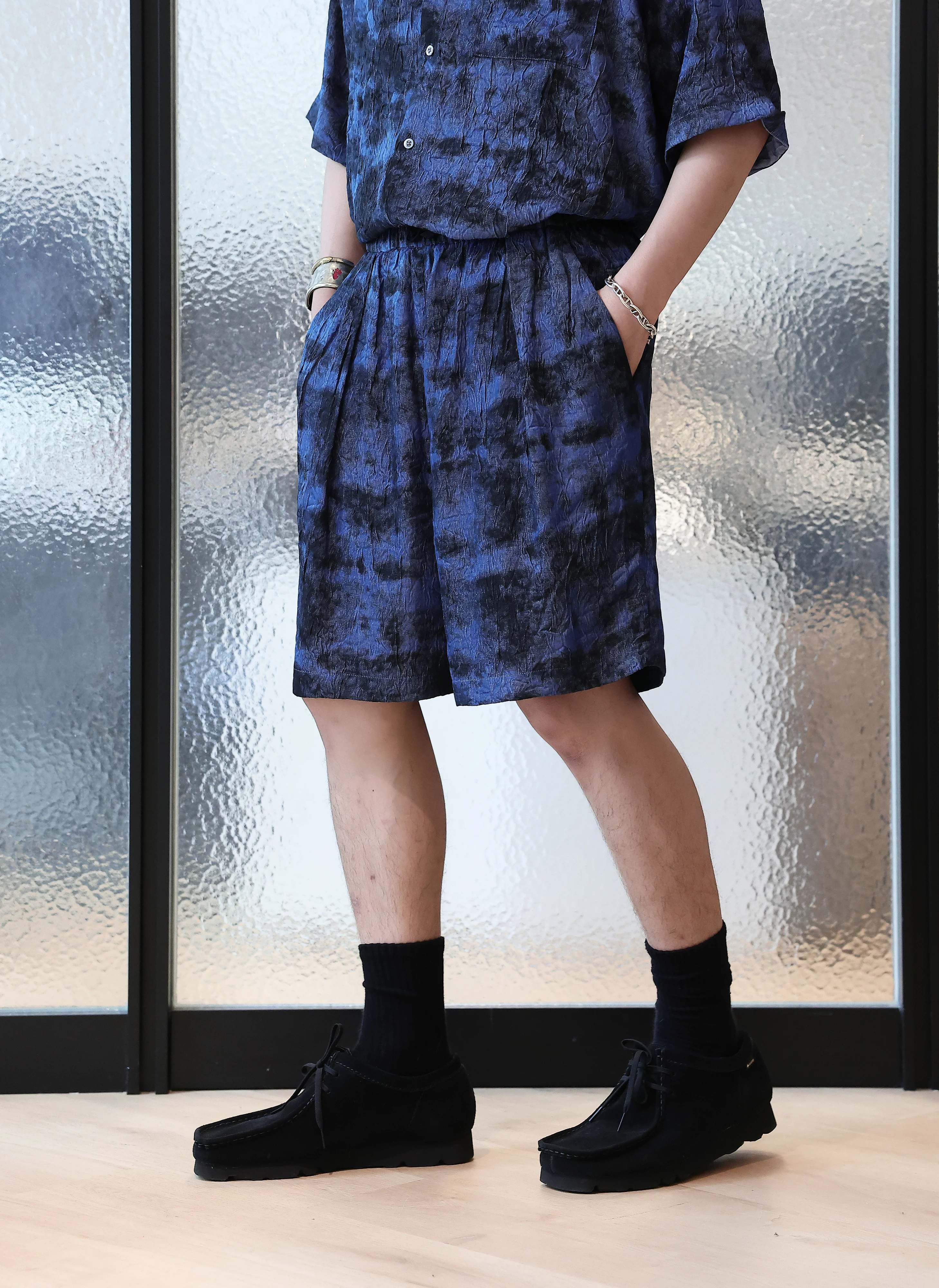 Jacquard Crinkle Shorts - Umamrii