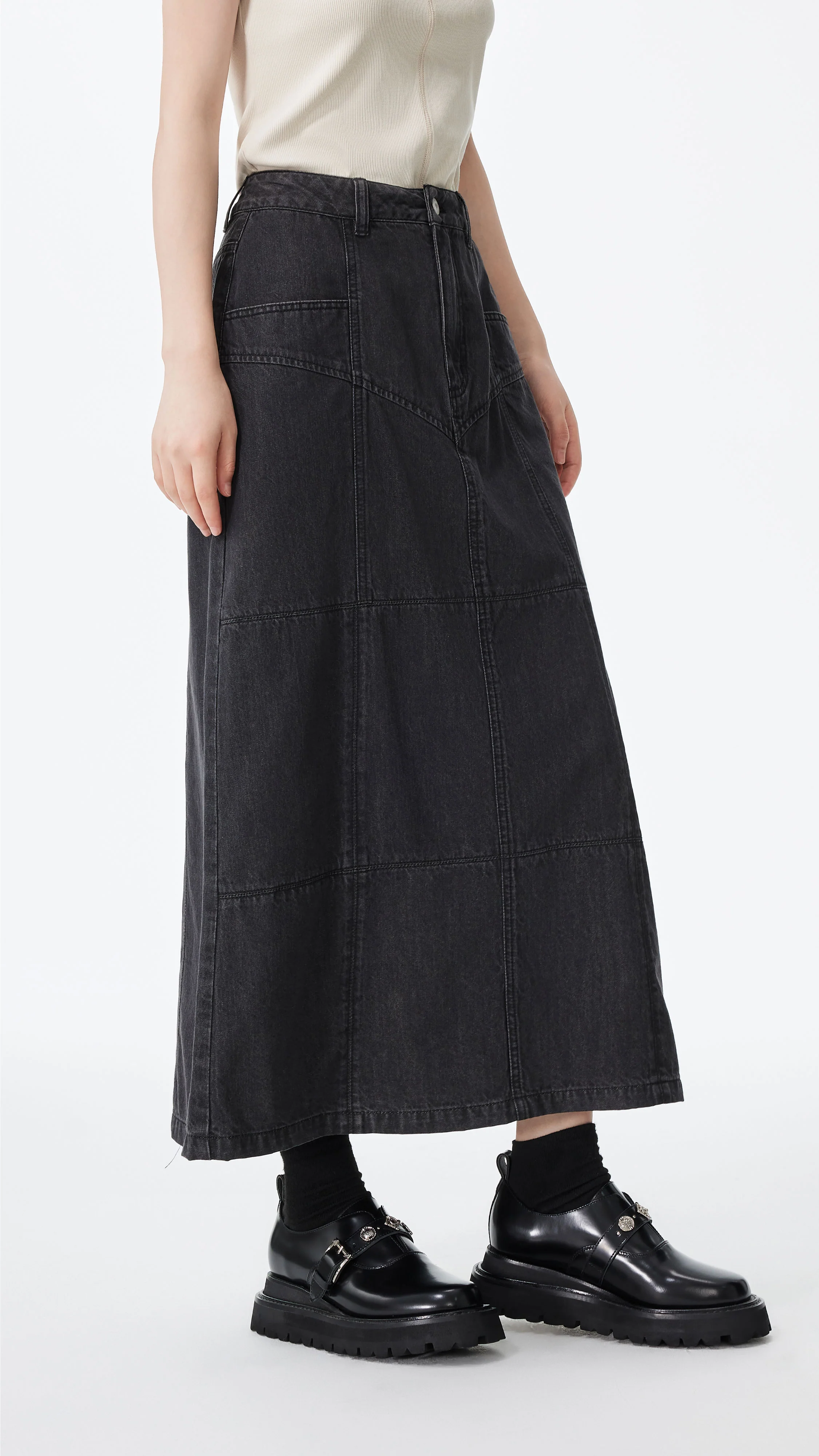 Western Denim Pencil Skirt - Umamrii