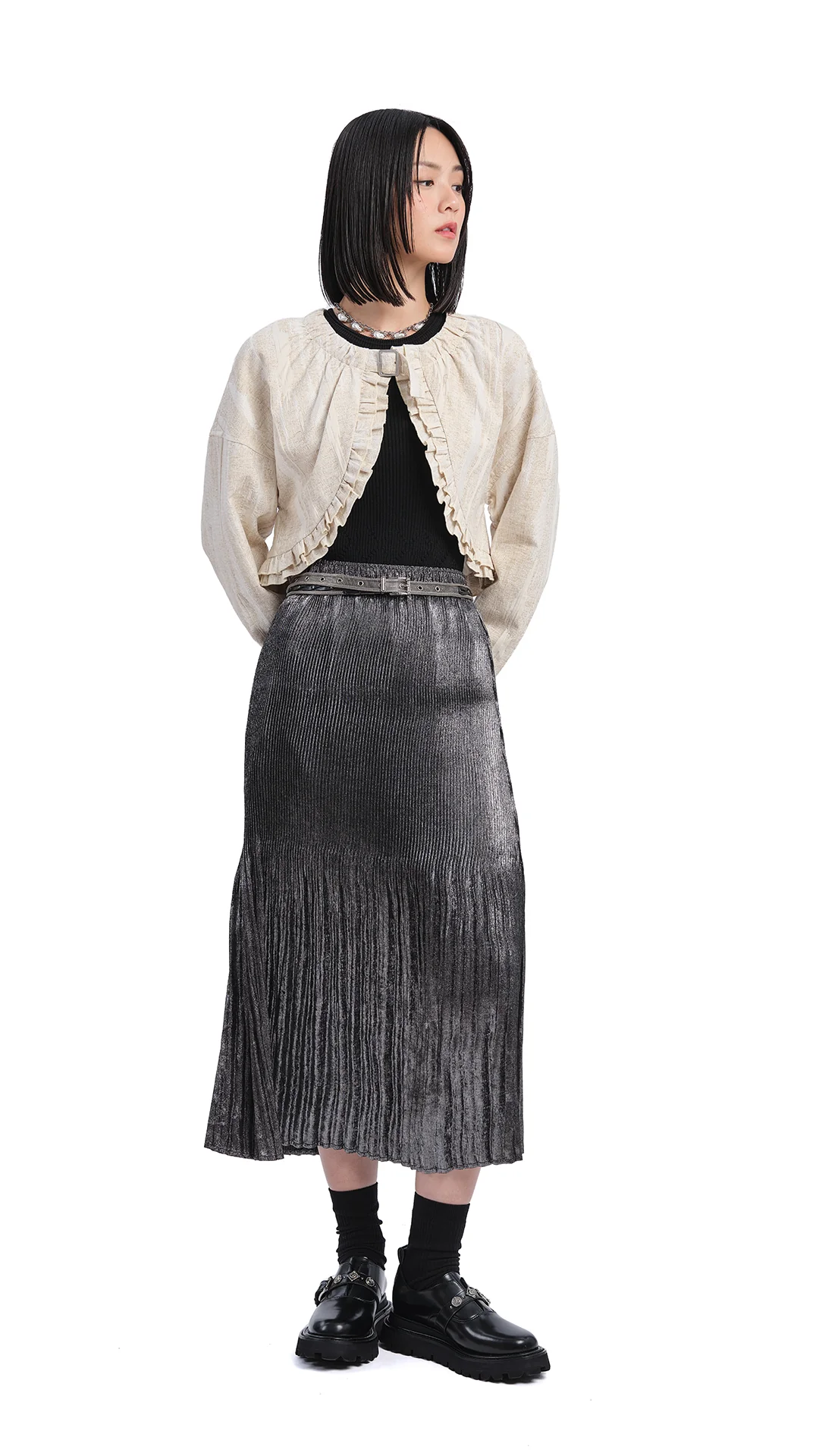 Cropped Ruffles Jacket - Umamrii