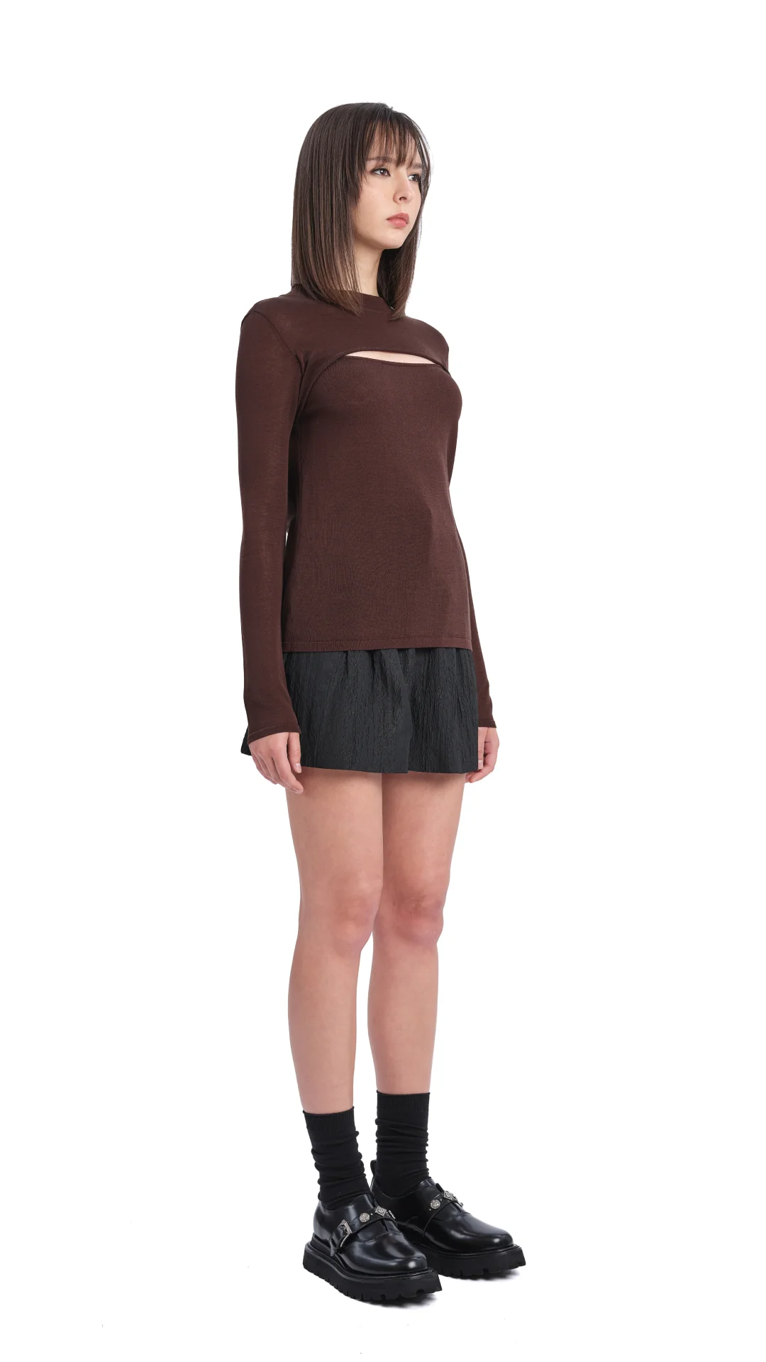 Acetate Sheer Cut Out Sweater - Umamrii
