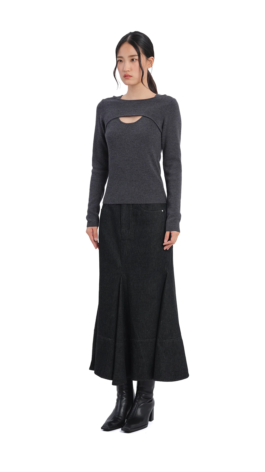 Denim Fishtail Skirt - Umamrii