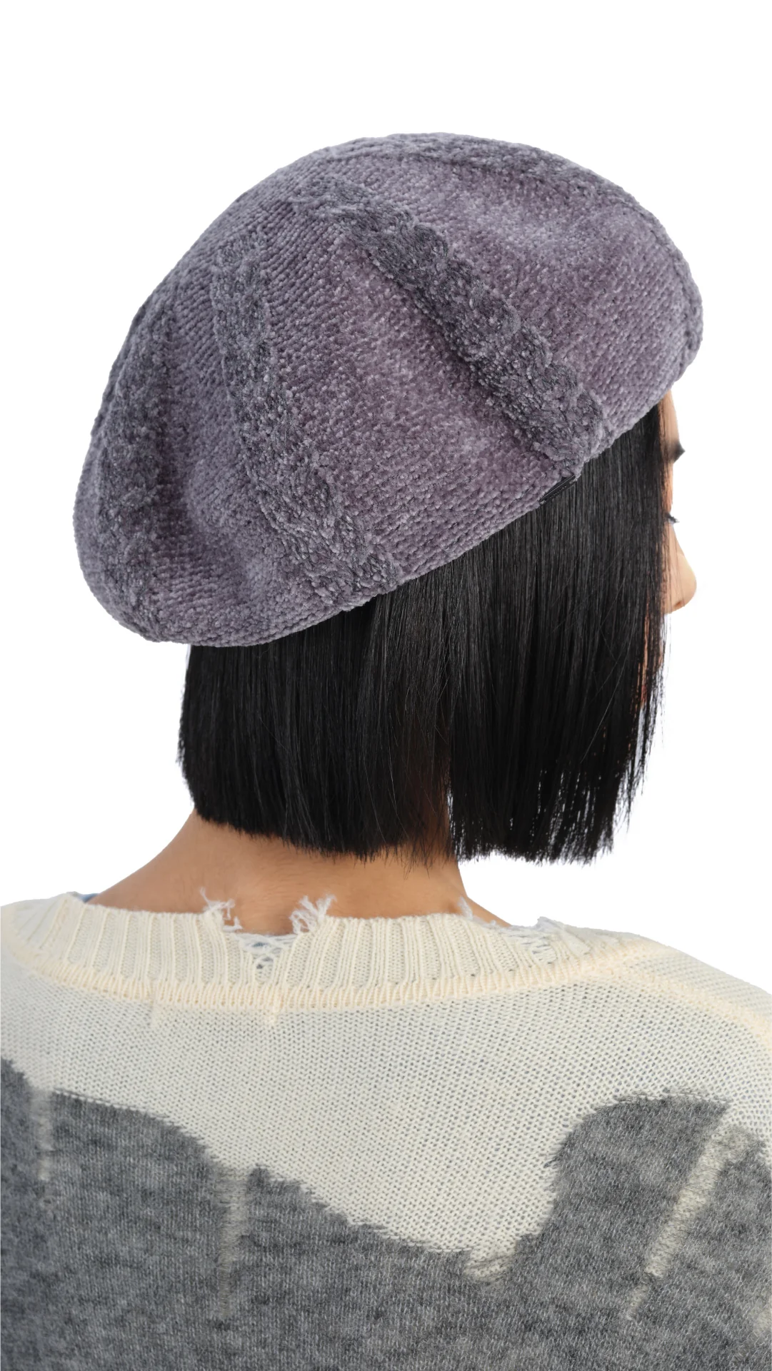 Cable Knitted Artist Beret - Umamrii