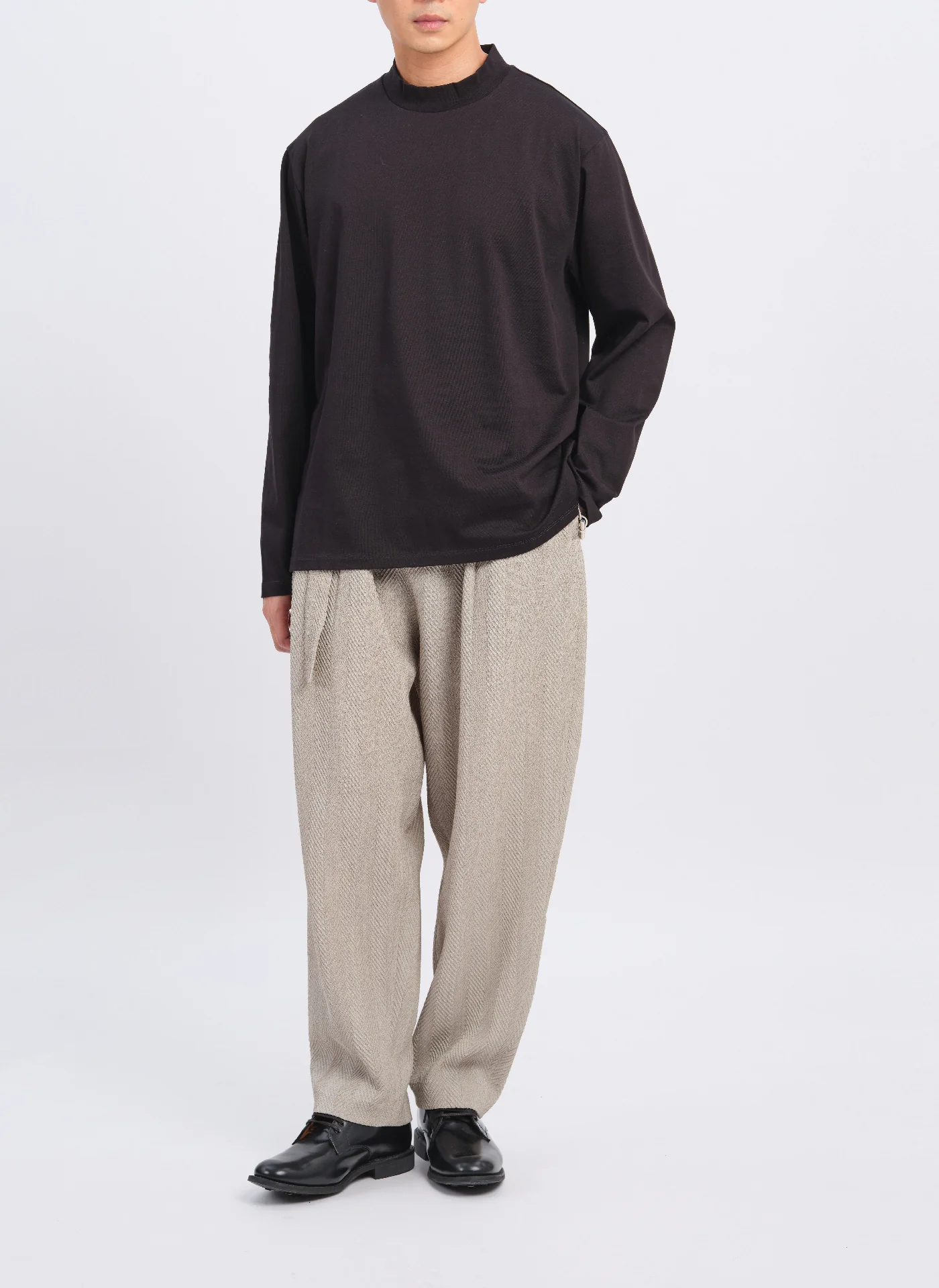 Mercerized Cotton Mock Neck Tee (T-05) - Umamrii