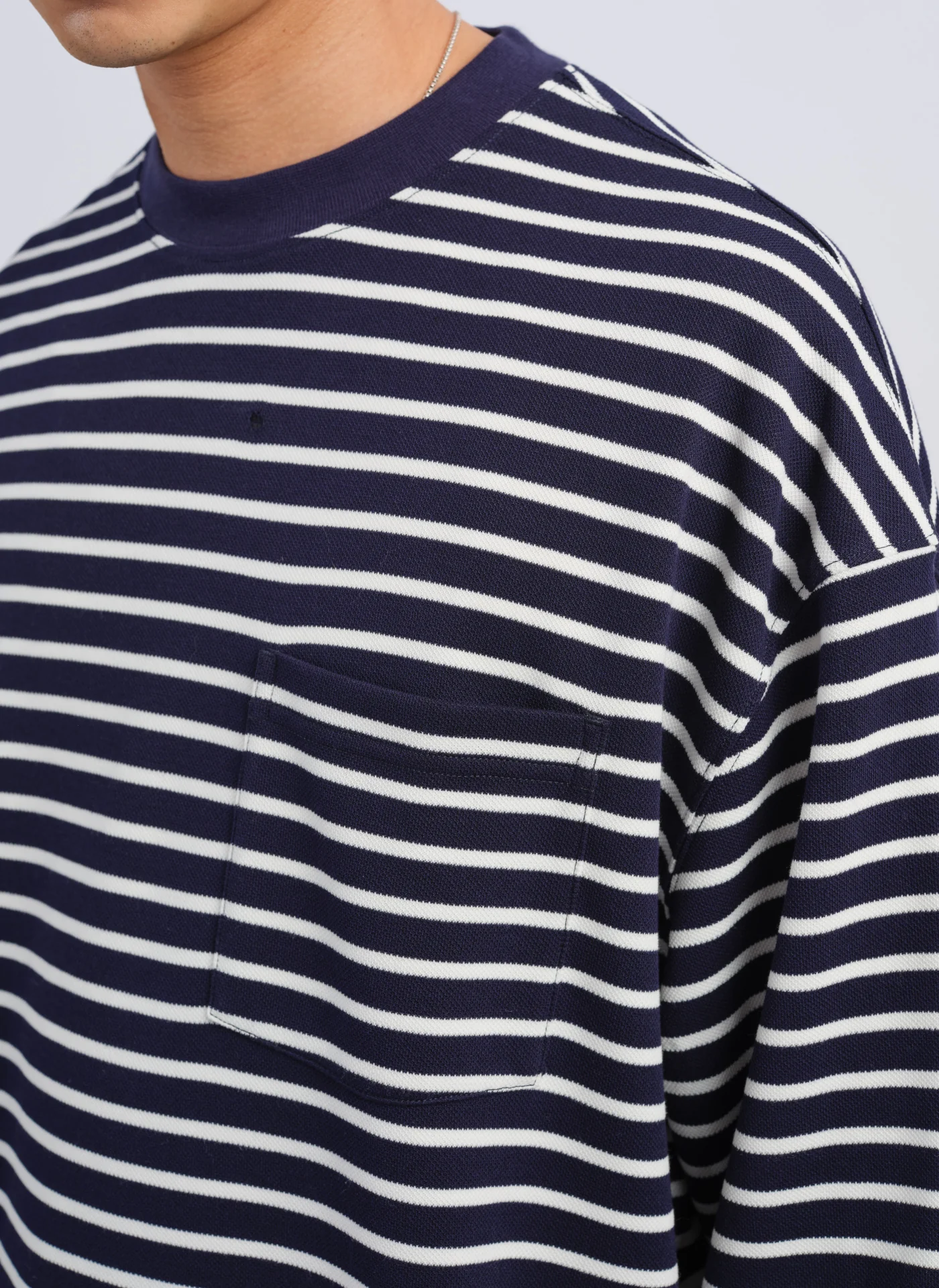 Jacquard Long Sleeves Border Top (T-06) - Umamrii