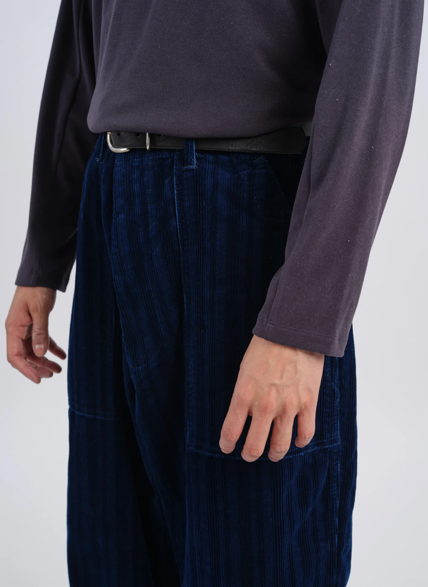 Indigo Cotton Corduroy Baker Pants - Umamrii