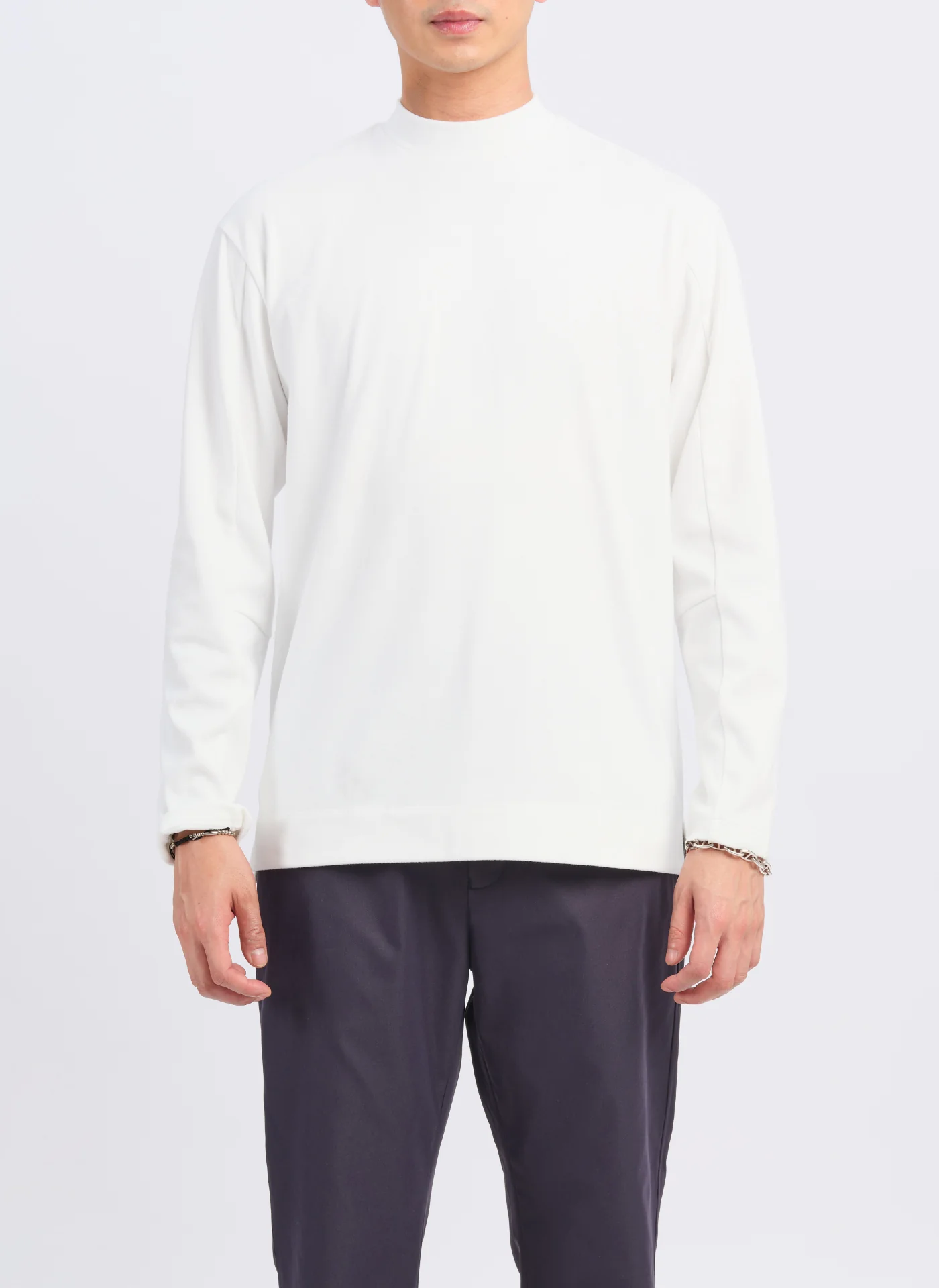 Polyester Velvet Fleece Mock Neck Top - Umamrii