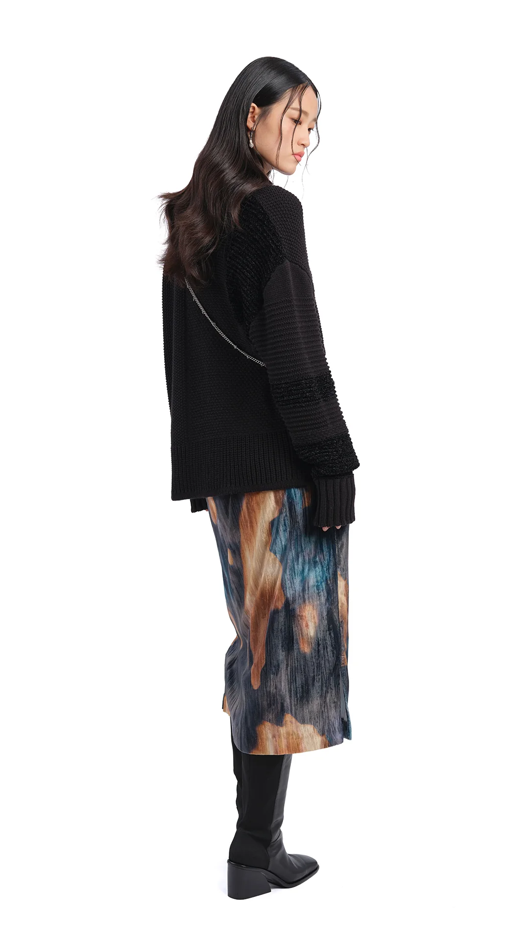 Knee-Length Panelled Leather Boots - Umamrii