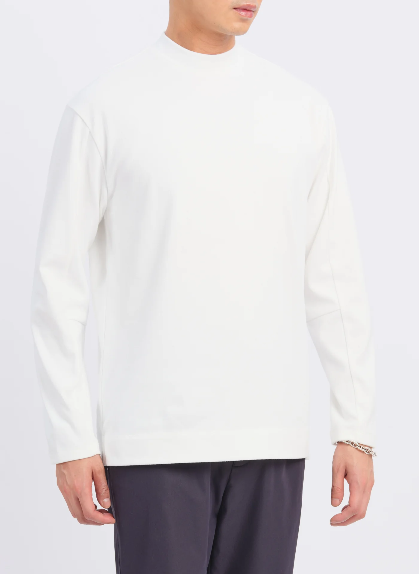Mercerized Cotton Mock Neck Tee (T-05) - Umamrii