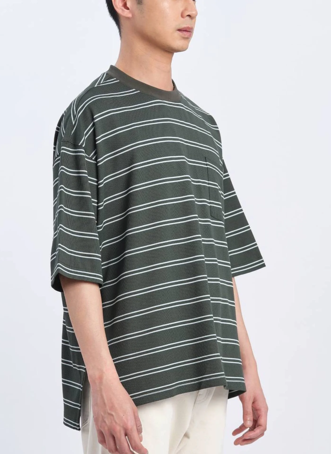 Jacquard Short Sleeves Border Top (T03) - Umamrii