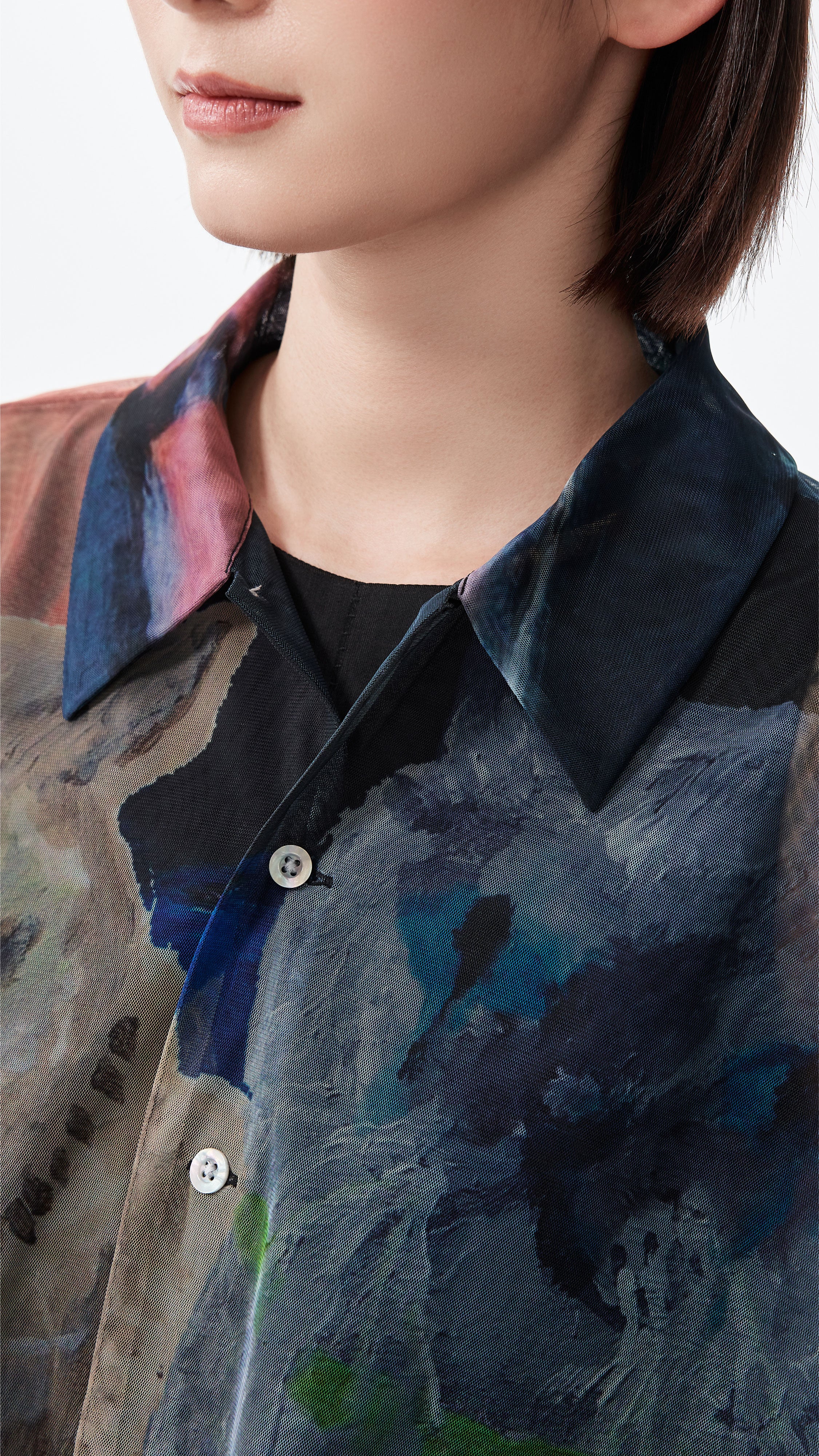 Mythical Animal Graphic Printed Mesh Shirt - Umamrii