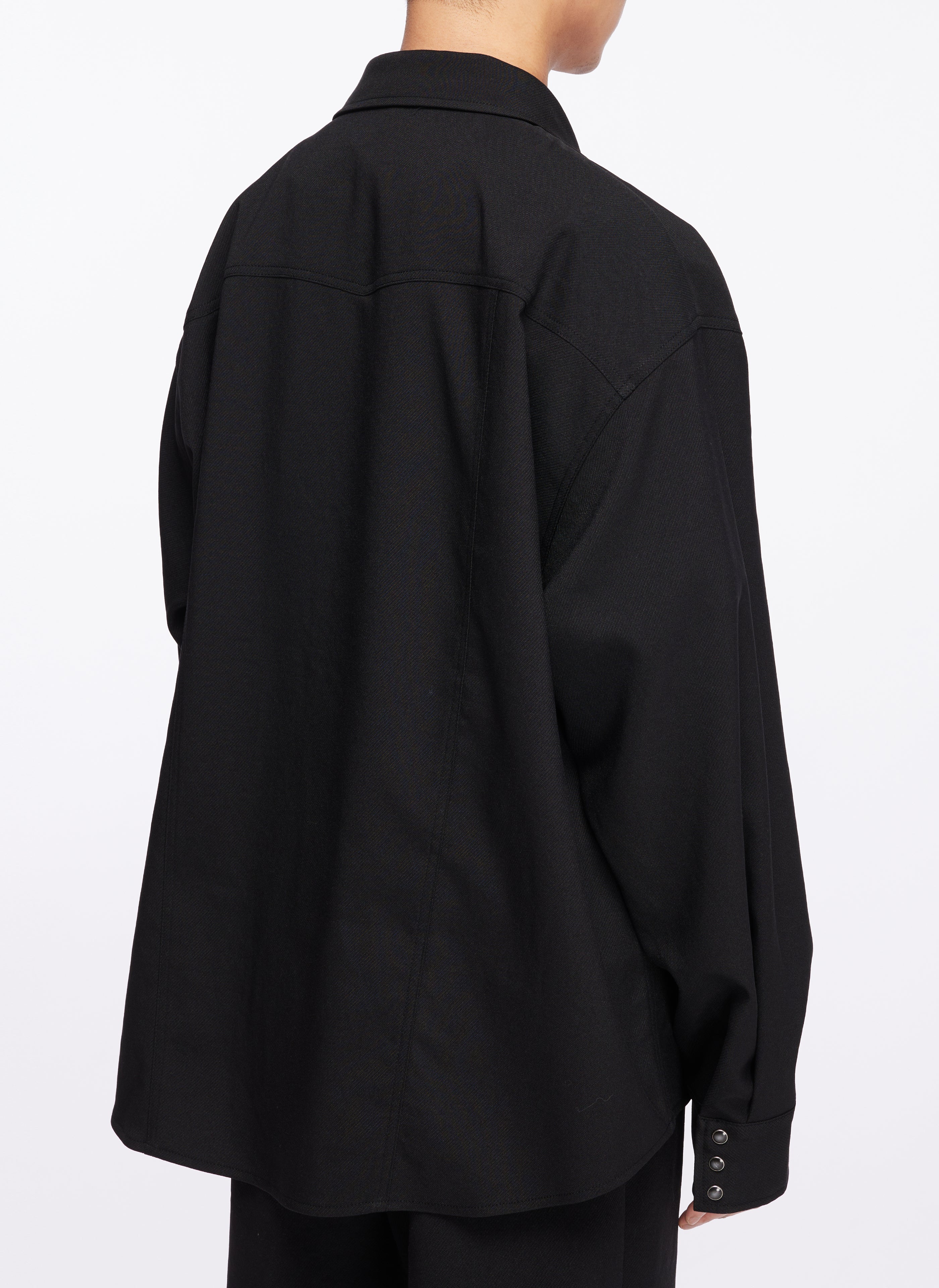 Wool Like Polyester Western Shirt Jacket - Umamrii